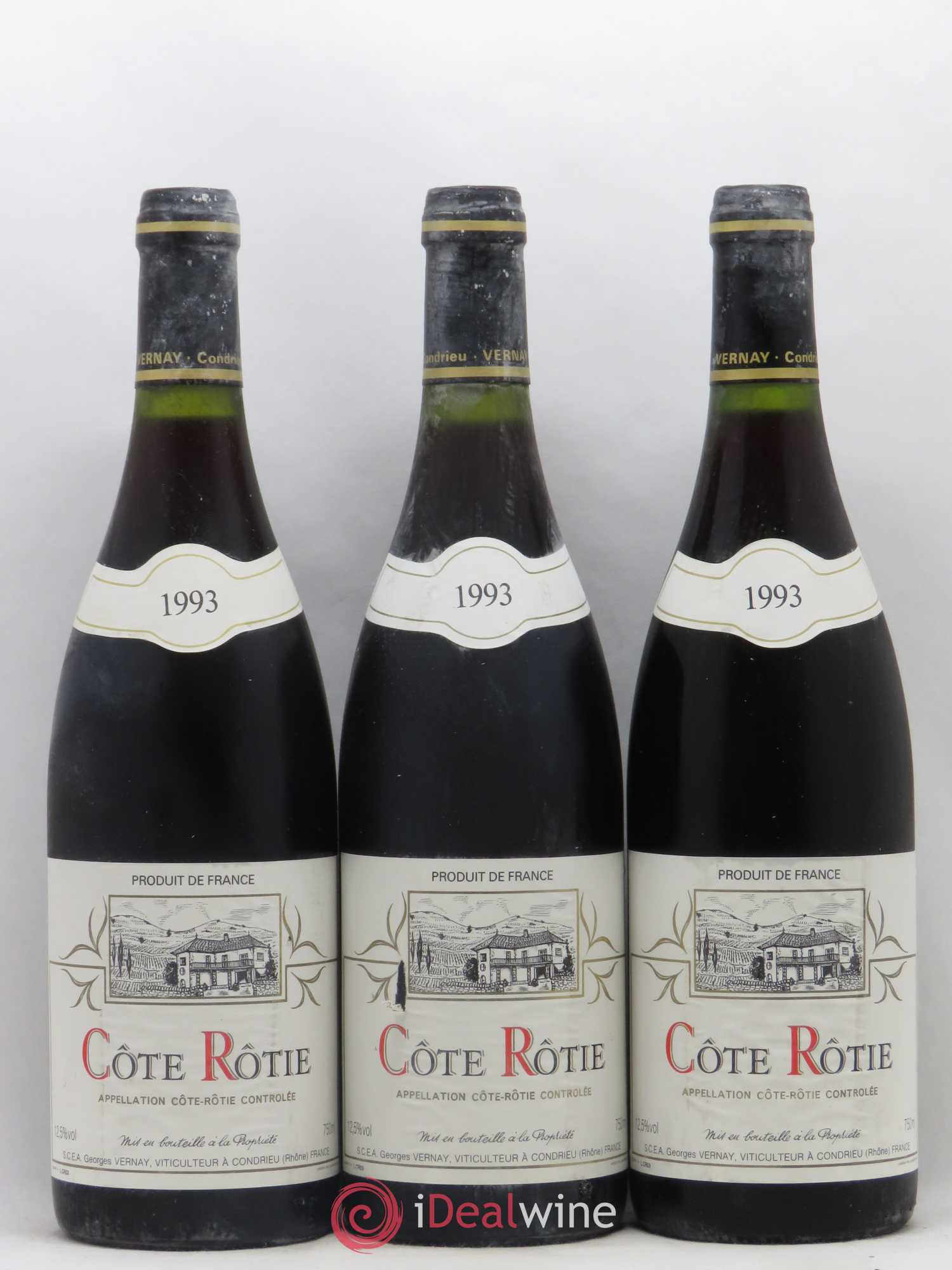 Côte-Rôtie Georges Vernay 1993 - Lot de 3 bouteilles - 0