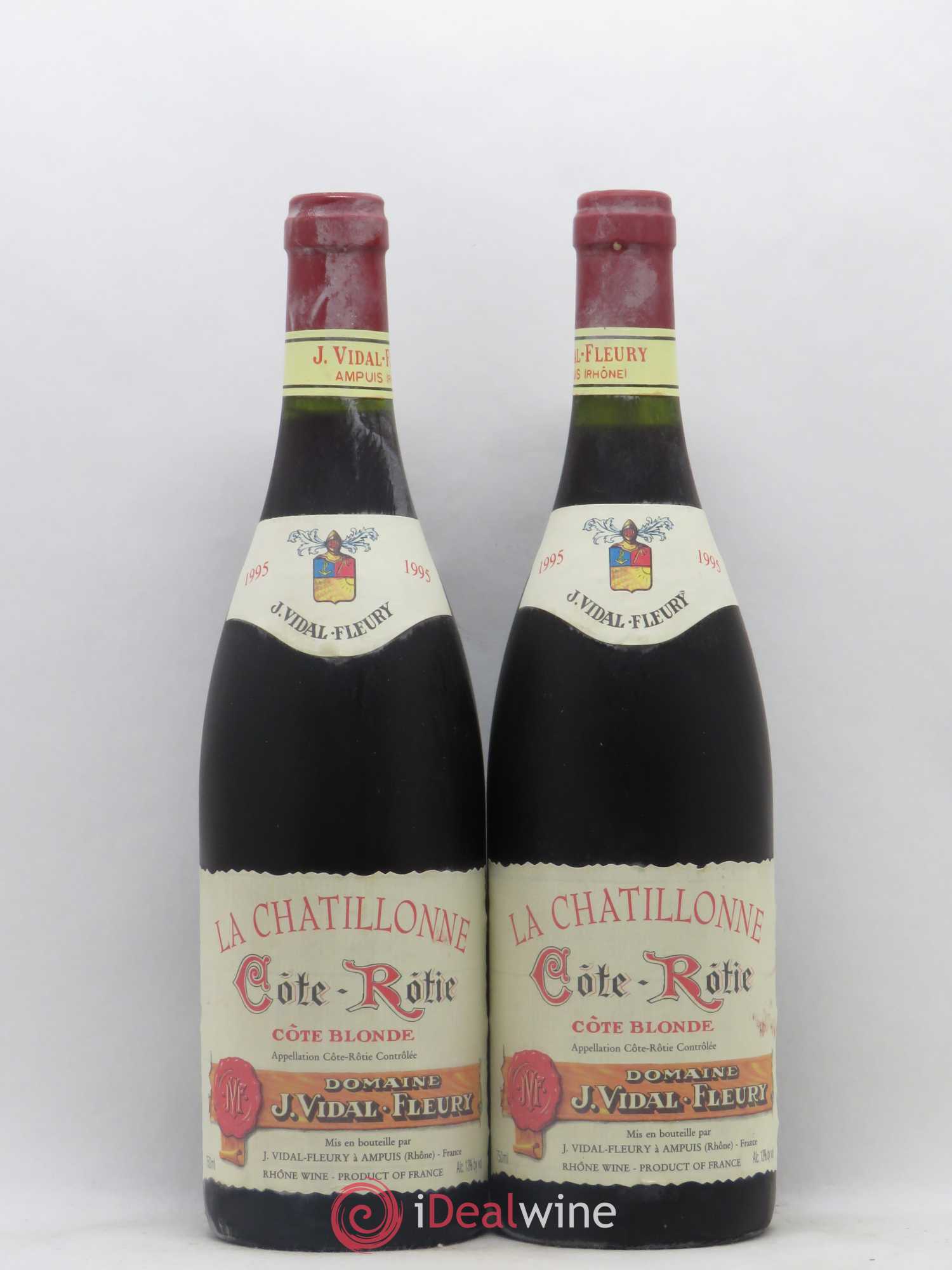 Côte-Rôtie la Chatillonne Côte Blonde Vidal Fleury 1995 - Lot de 2 bouteilles - 0