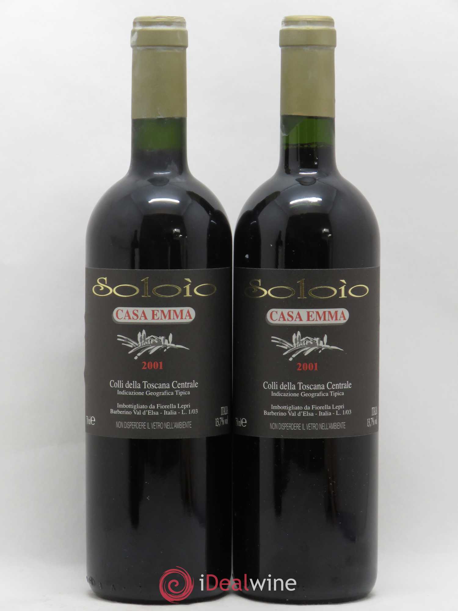 Italie IGT Colli de la Toscana Centrale Merlot Soloio Casa Emma 2001 - Posten von 2 Flaschen - 0