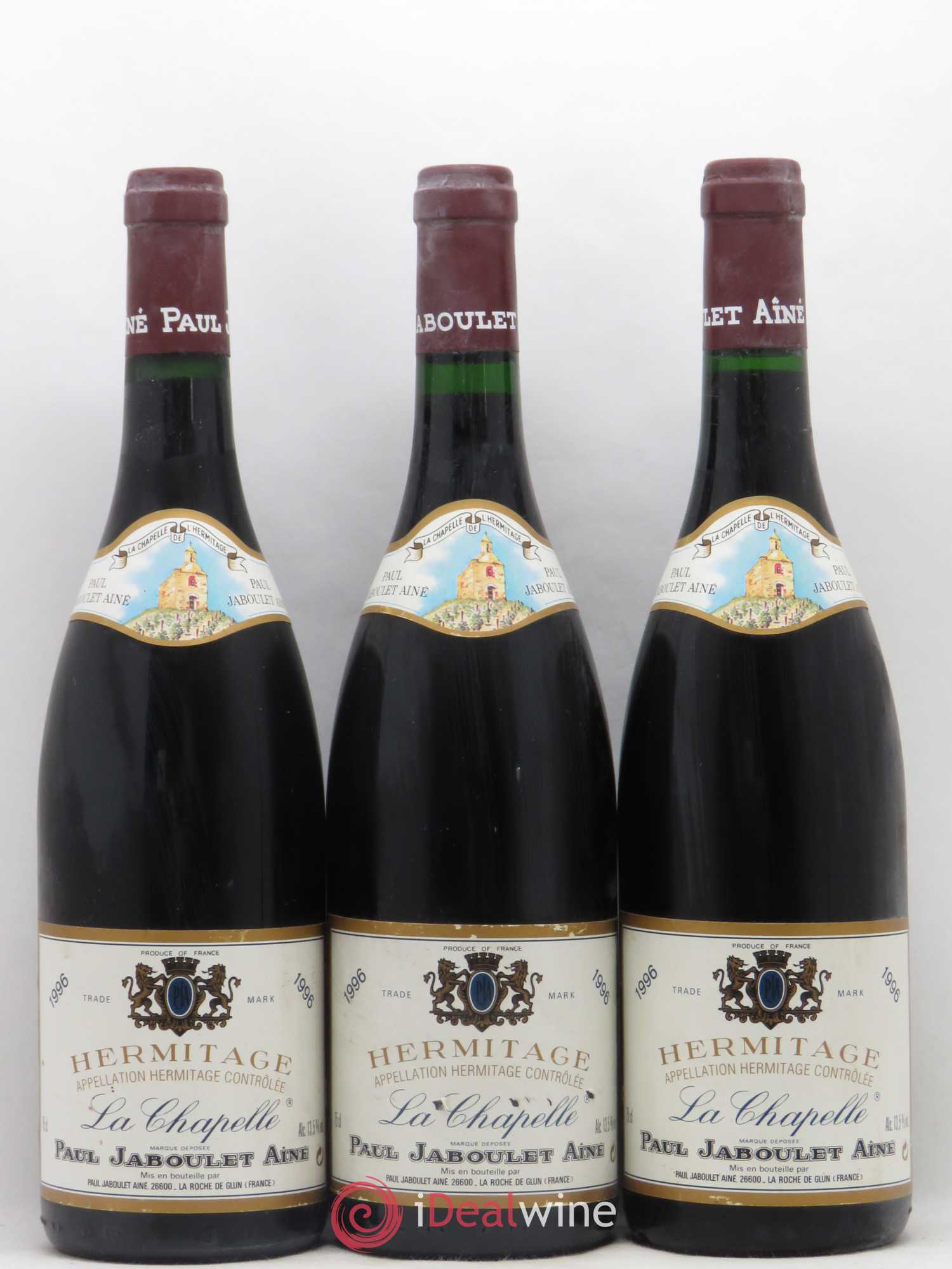 Hermitage La Chapelle Paul Jaboulet Ainé 1996 - Lot de 3 bouteilles - 0