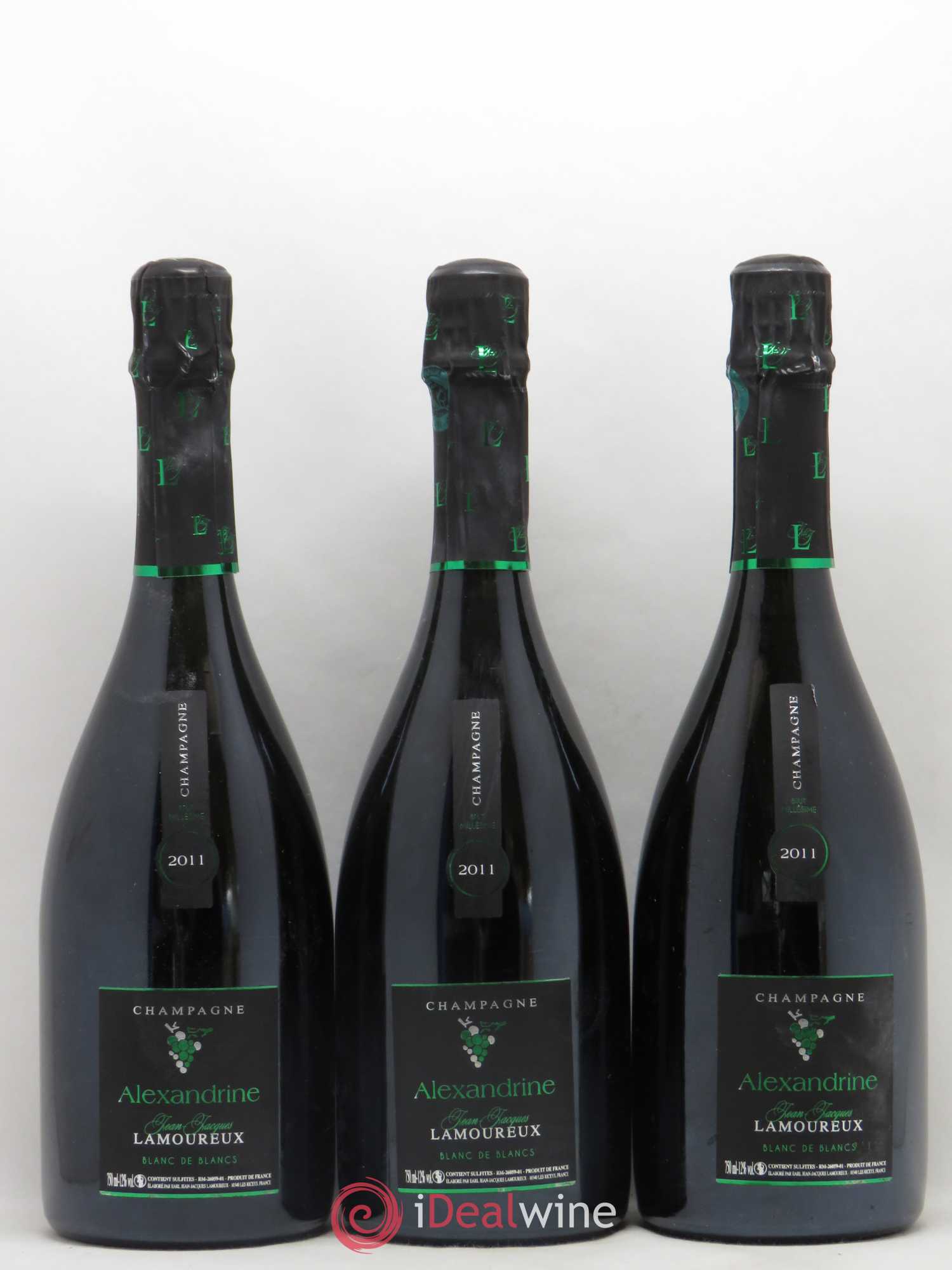 Champagne Cuvée Alexandrine Brut Blanc de Blancs Jean Jacques Lamoureux 2011 - Posten von 3 Flaschen - 0
