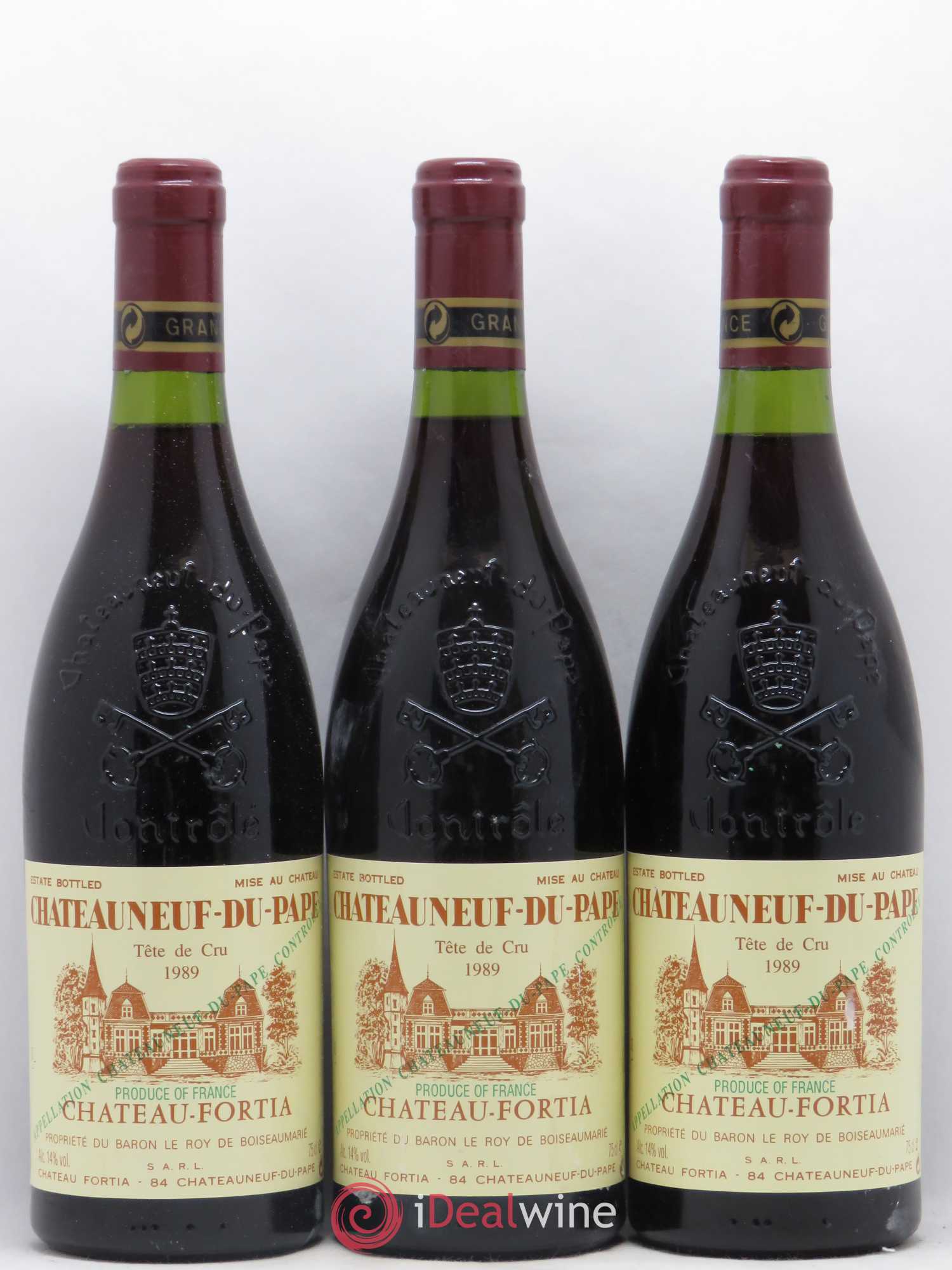 Châteauneuf-du-Pape Château Fortia Tête de Cru 1989 - Lot de 3 bouteilles - 0