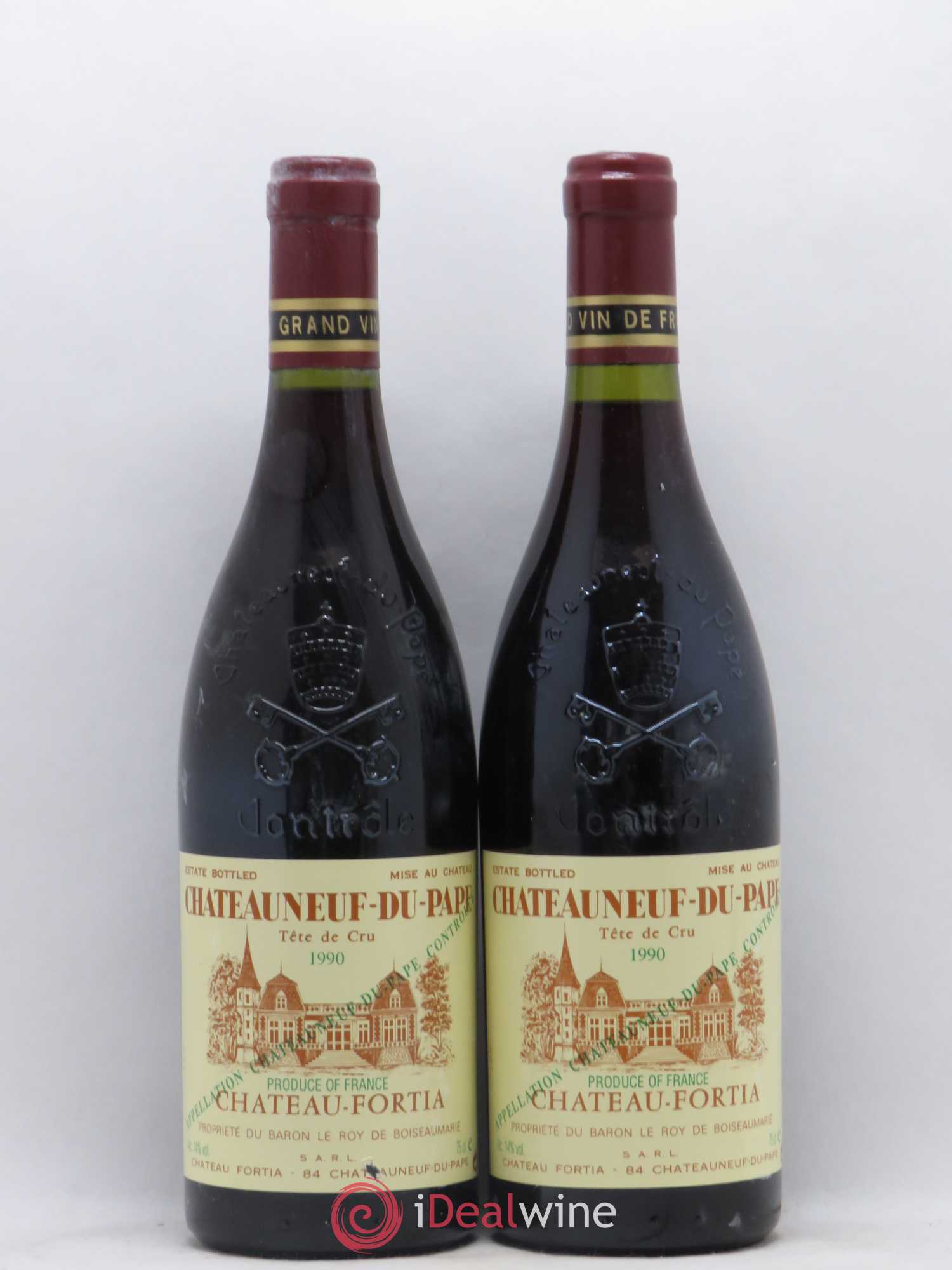 Châteauneuf-du-Pape Château Fortia Tête de Cru 1990 - Lot de 2 bouteilles - 0