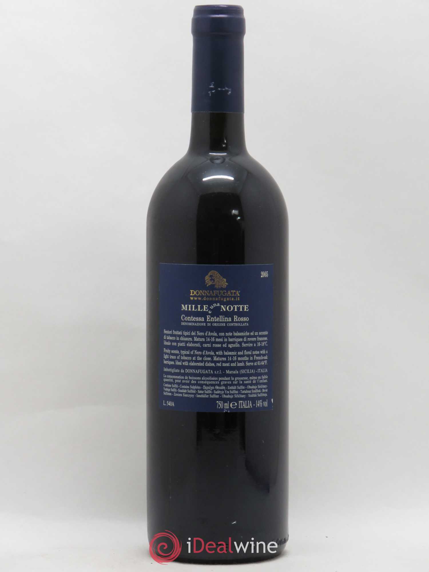 Italie Contessa Entellina Rosso DOC Mille et Una Notte Donnafugata 2005 - Posten von 1 Flasche - 1