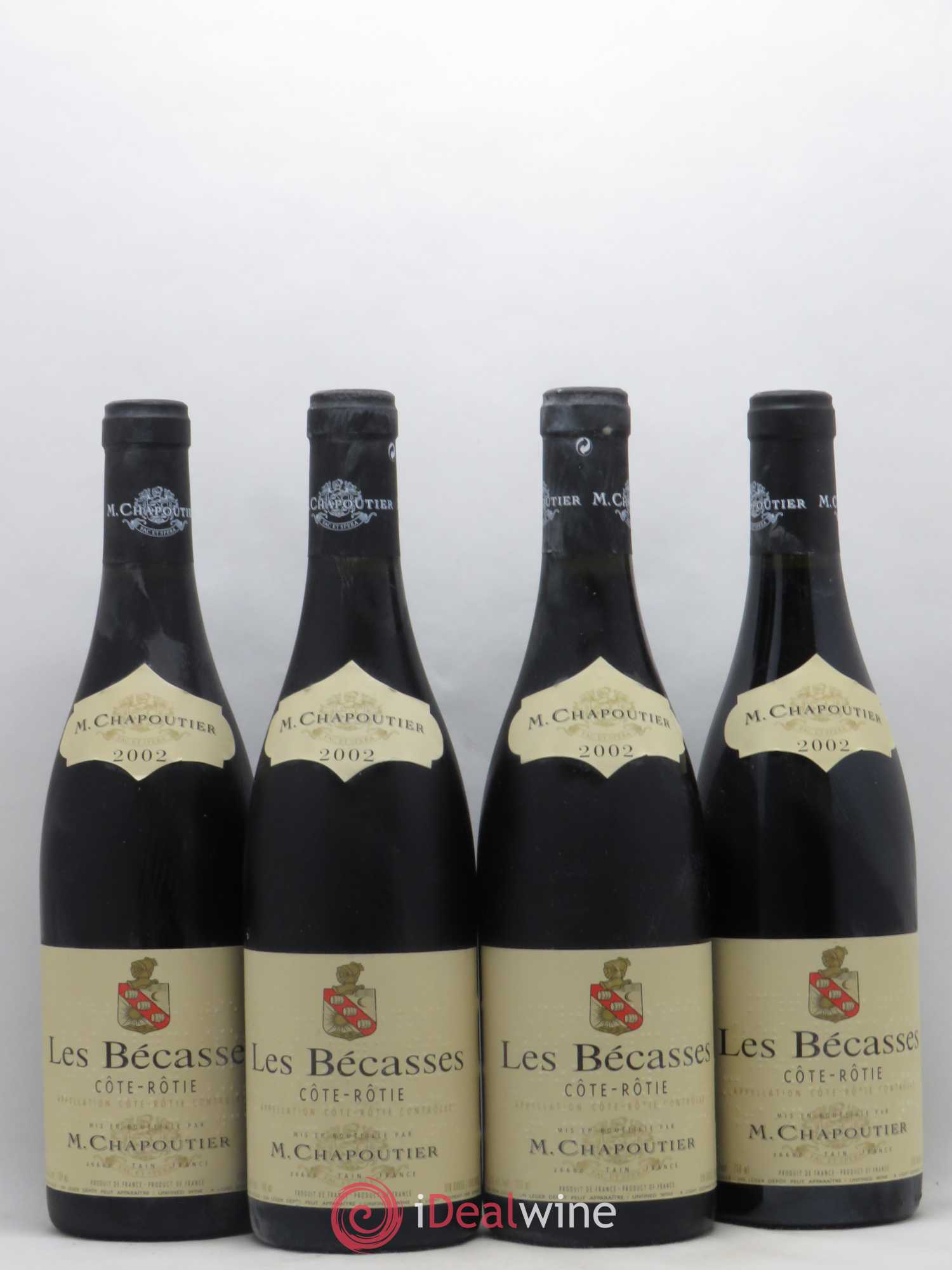 Côte-Rôtie Les Bécasses Chapoutier 2002 - Lot de 4 bouteilles - 0