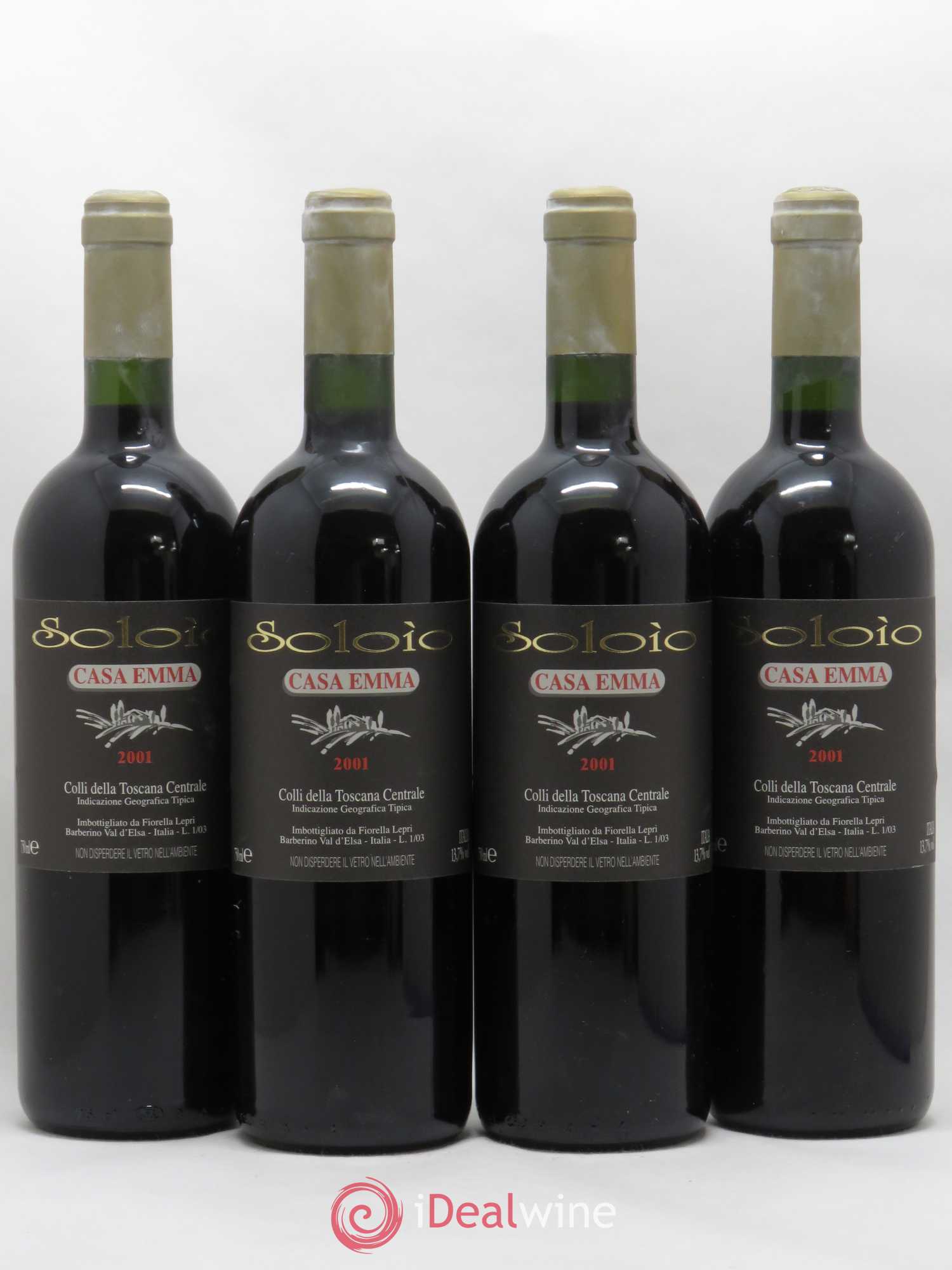 Italie IGT Colli della Toscana Centrale Merlot Soloio Casa Emma 2001 - Posten von 4 Flaschen - 0
