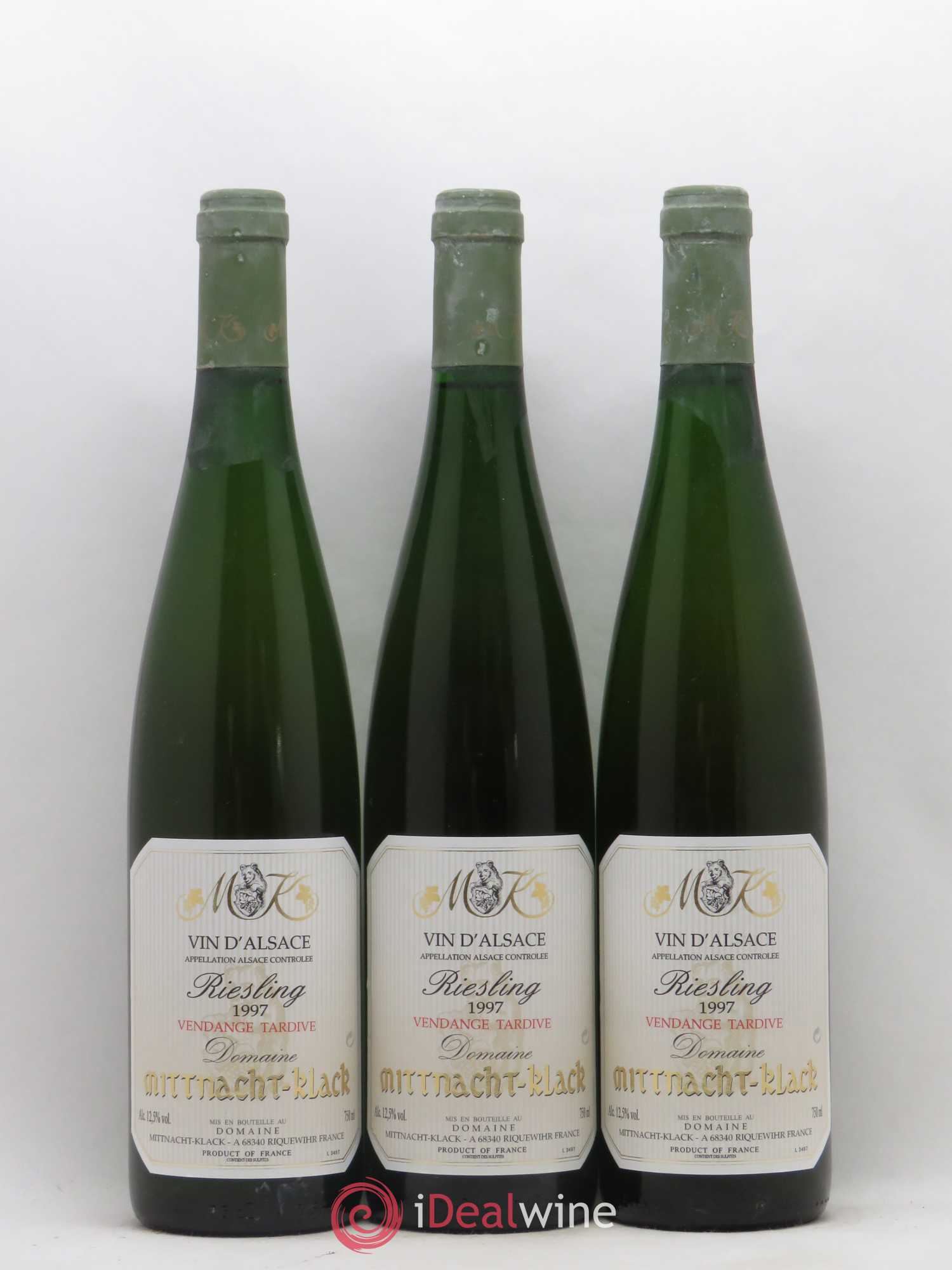 Riesling Vendanges Tardives Mittnacht Klack 1997 - Lotto di 3 bottiglie - 0