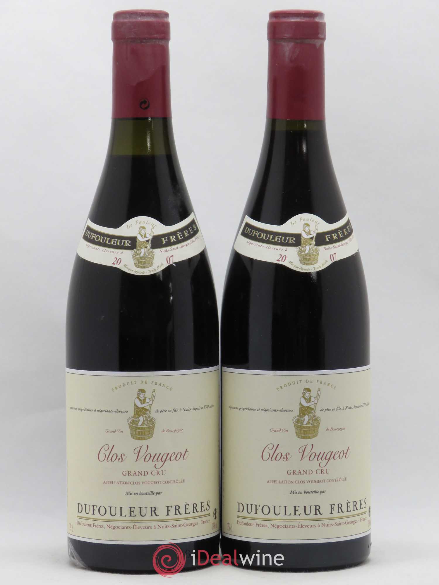 Clos de Vougeot Grand Cru Dufouleur 2007 - Lot de 2 bouteilles - 0