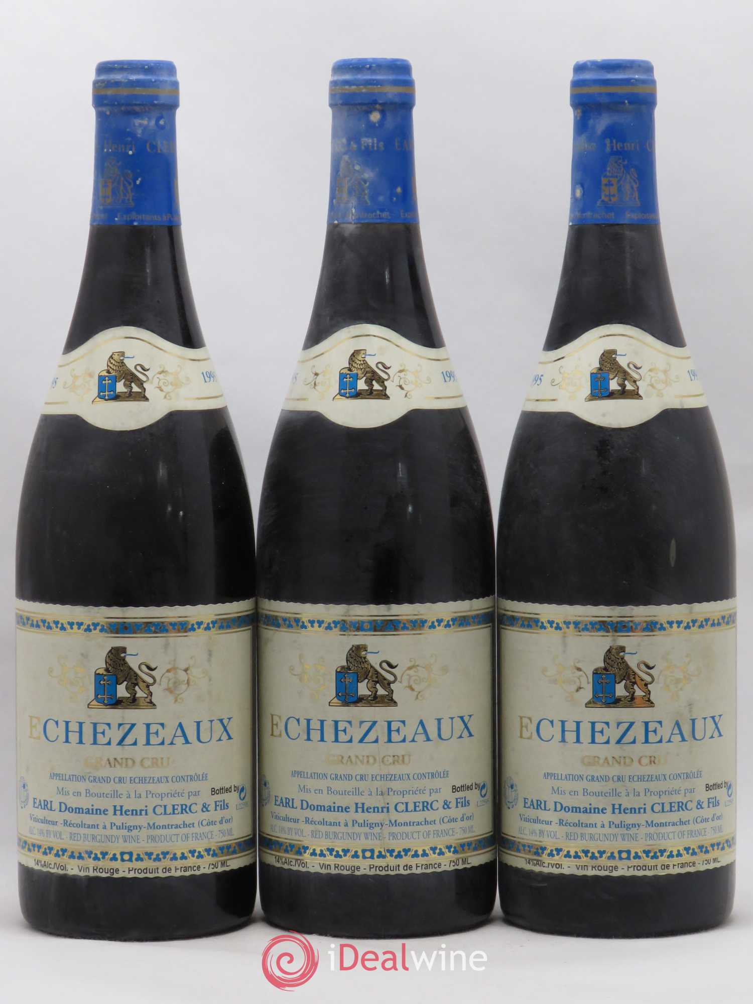Echezeaux Grand Cru Henri Clerc 1995 - Lot de 3 bouteilles - 0