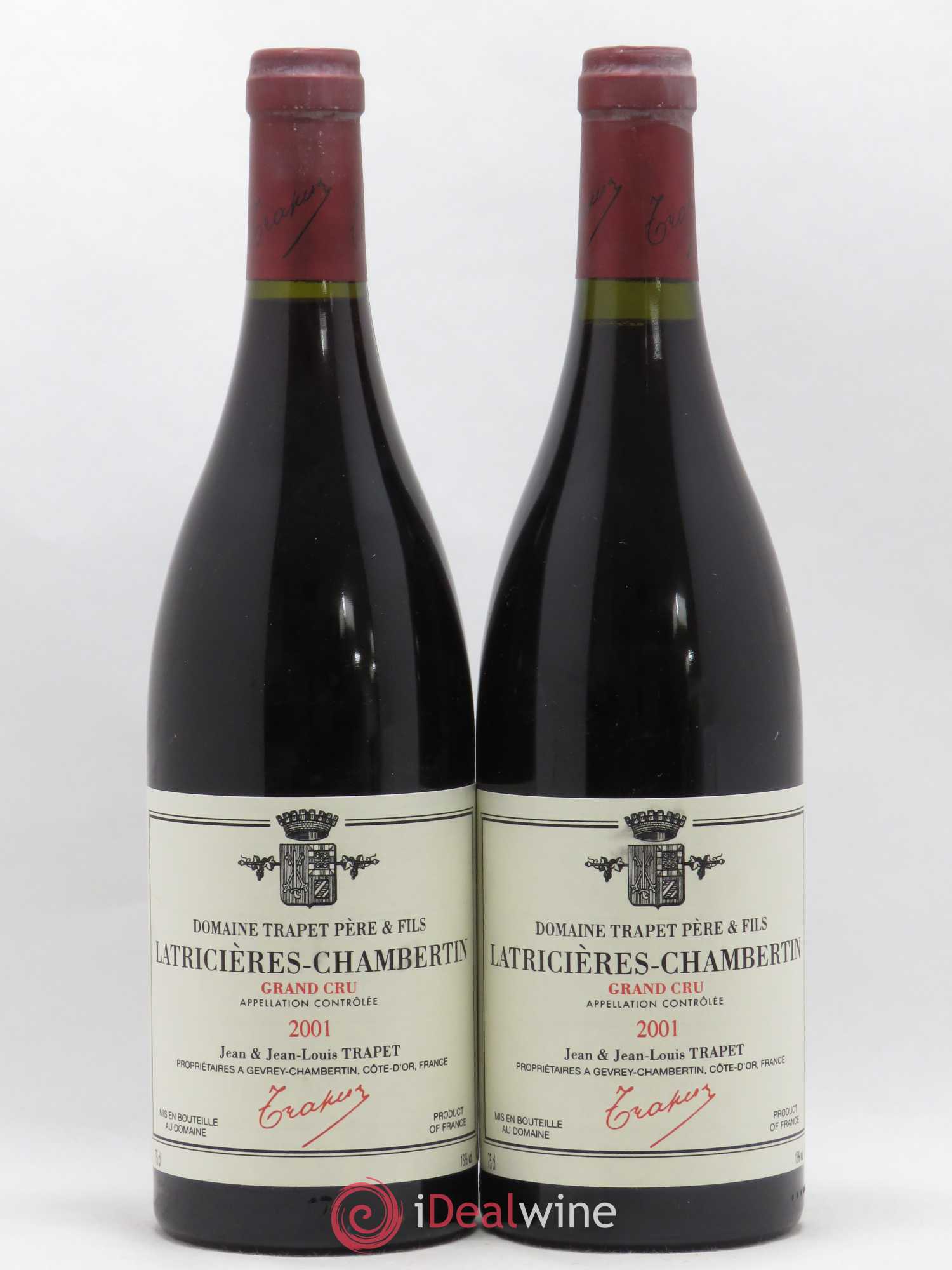 Latricières-Chambertin Grand Cru Domaine Trapet 2001 - Lot de 2 bouteilles - 0