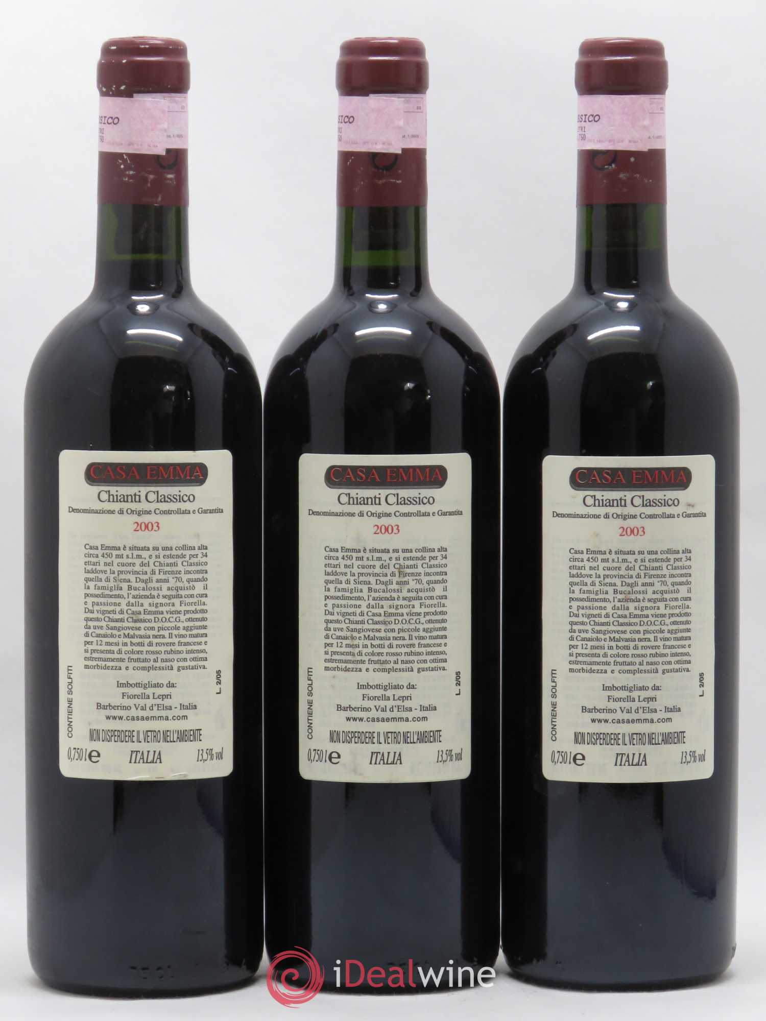 Chianti Classico DOCG Casa Emma 2003 - Posten von 3 Flaschen - 1