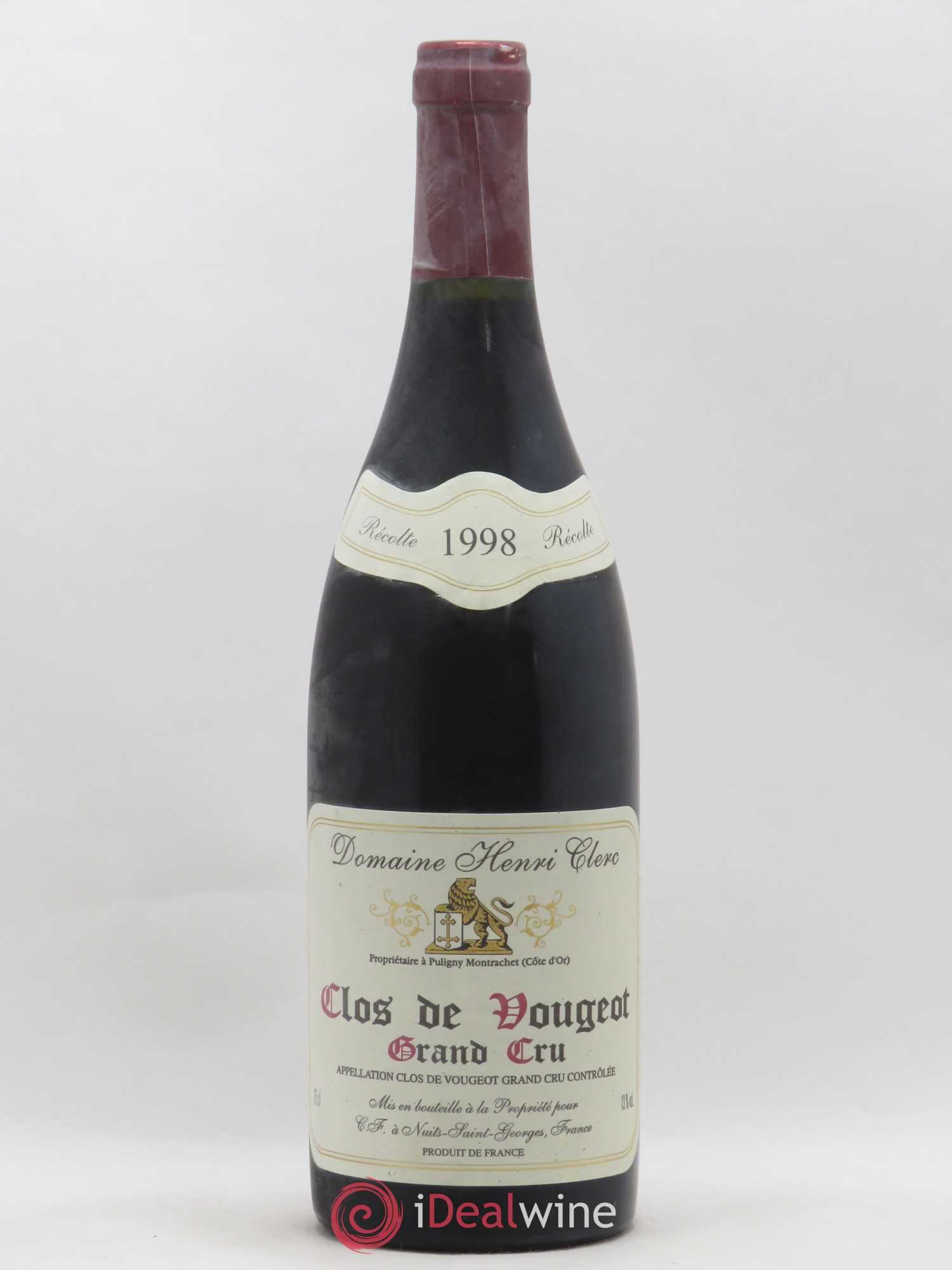 Clos de Vougeot Grand Cru Henri Clerc 1998 - Lot de 1 bouteille - 0