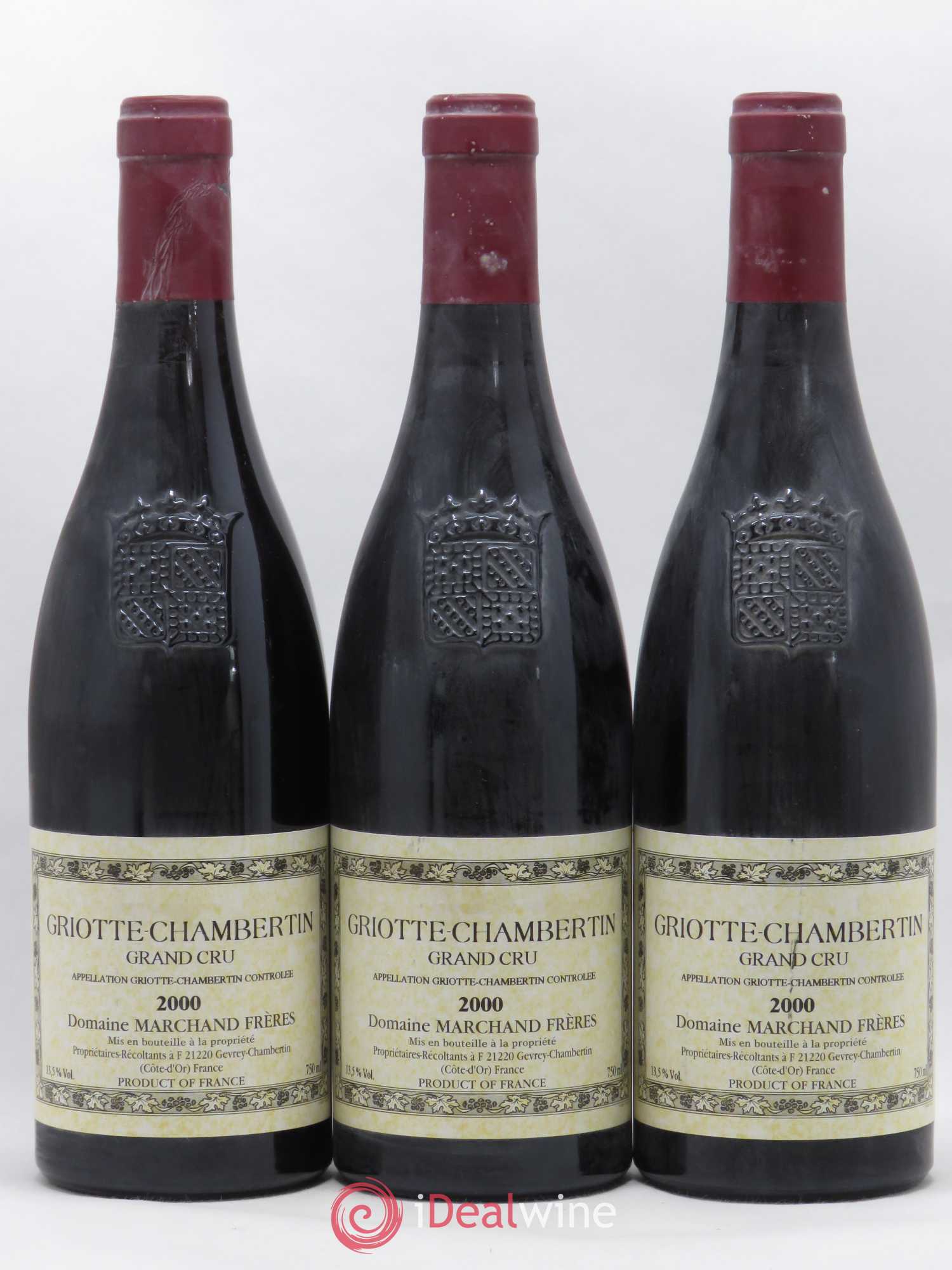 Griotte-Chambertin Grand Cru Marchand Frères 2000 - Lot de 3 bouteilles - 0