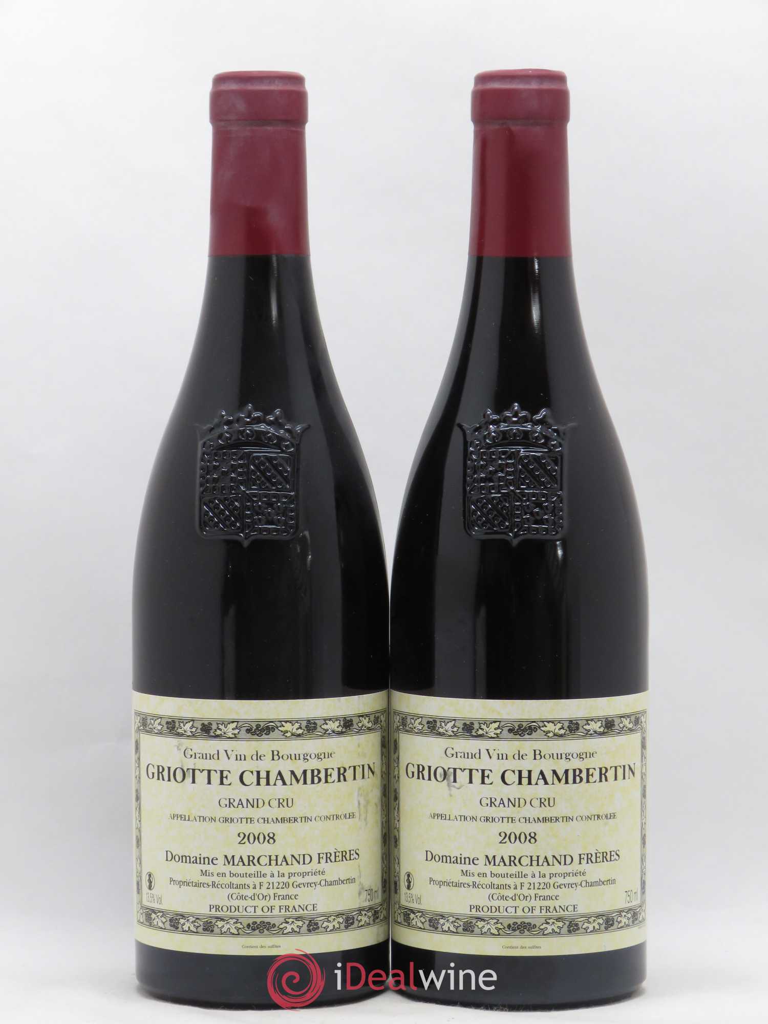 Griotte-Chambertin Grand Cru Marchand Frères 2008 - Lot de 2 bouteilles - 0