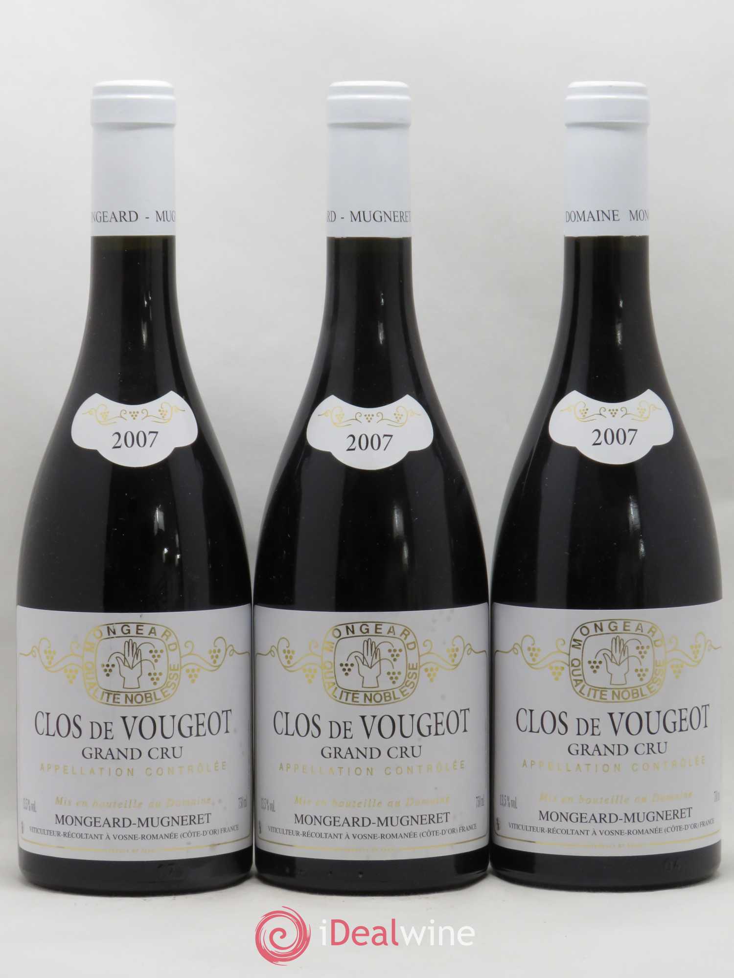 Clos de Vougeot Grand Cru Mongeard-Mugneret (Domaine) 2007 - Lot de 3 bouteilles - 0