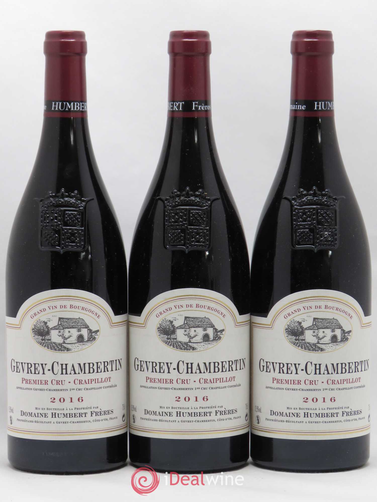 Gevrey-Chambertin 1er Cru Craipillot Humbert (Domaine) 2016 - Lot de 3 bouteilles - 0