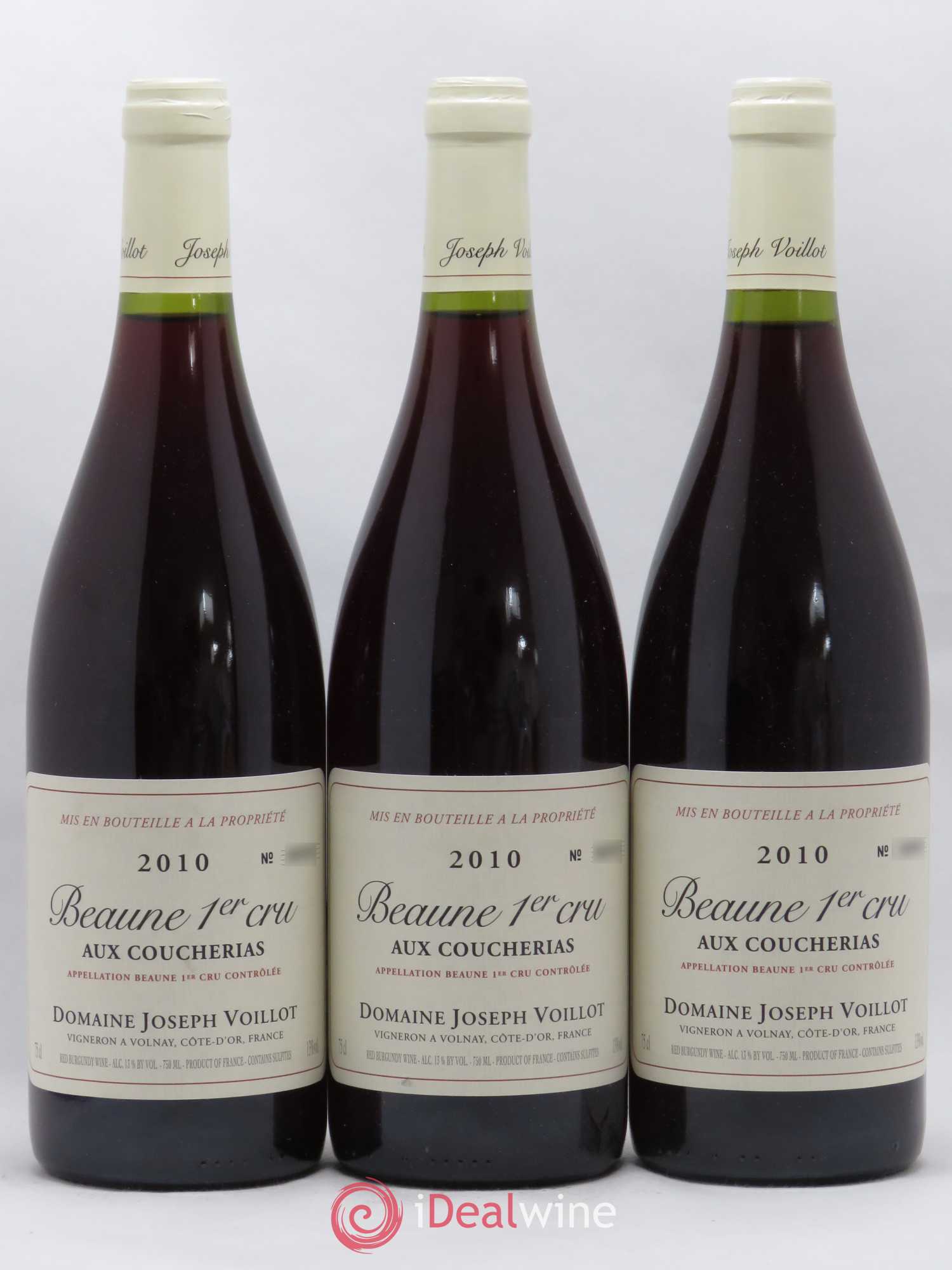 Beaune 1er Cru Aux Coucherias Joseph Voillot 2010 - Posten von 3 Flaschen - 0