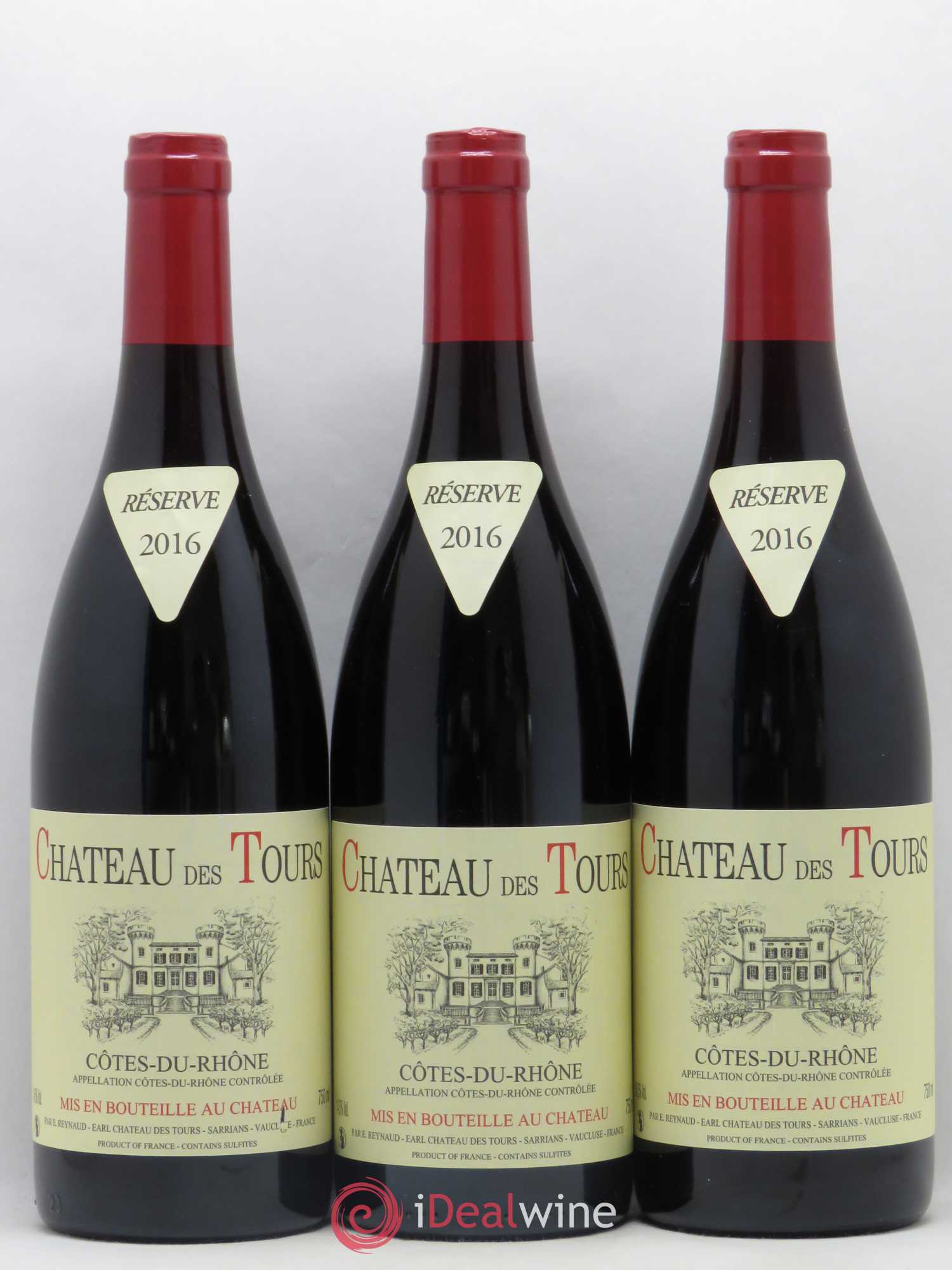 Côtes-du-Rhône Château des Tours Emmanuel Reynaud 2016 - Lot de 3 bouteilles - 0