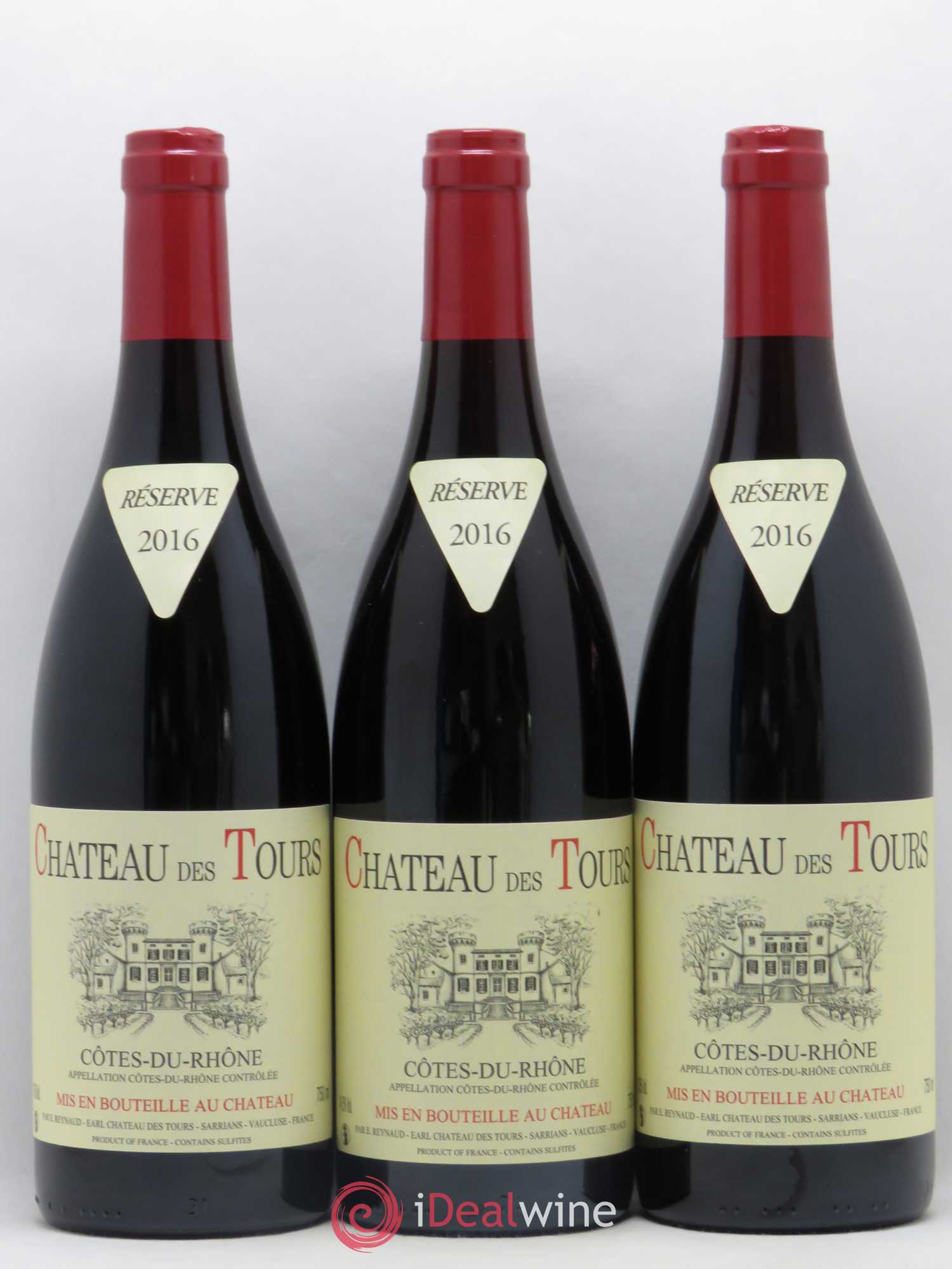 Côtes-du-Rhône Château des Tours Emmanuel Reynaud 2016 - Lot de 3 bouteilles - 0