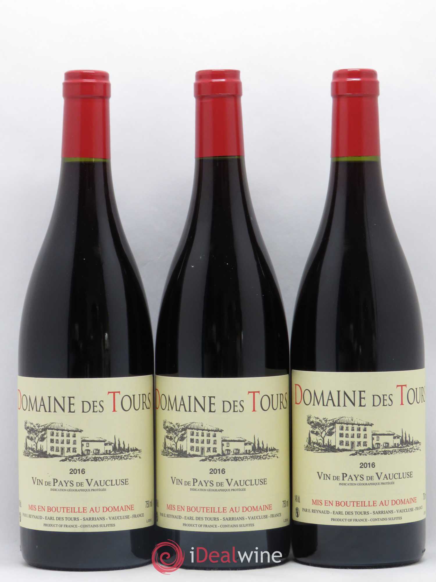 Vaucluse (Vin de Pays de Vaucluse) Domaine des Tours Emmanuel Reynaud 2016 - Lot de 3 bouteilles - 0