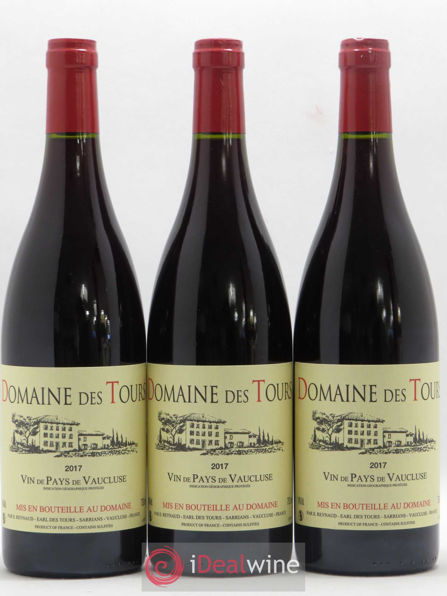 Vaucluse (Vin de Pays de Vaucluse) Domaine des Tours Emmanuel Reynaud 2017 - Lot de 3 bouteilles - 0