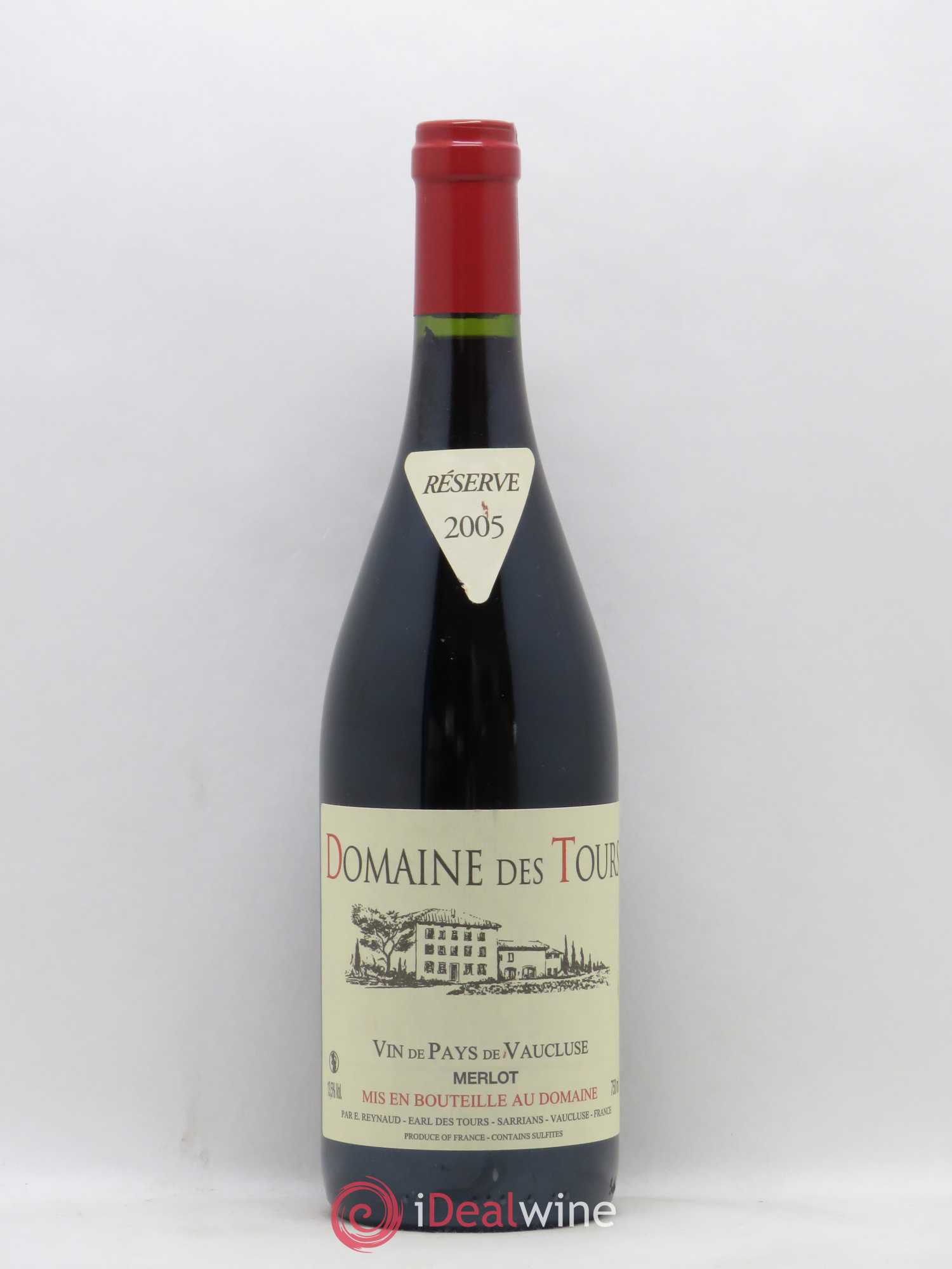 Vaucluse Domaine des Tours Merlot Emmanuel Reynaud 2005 - Lot de 1 bouteille - 0