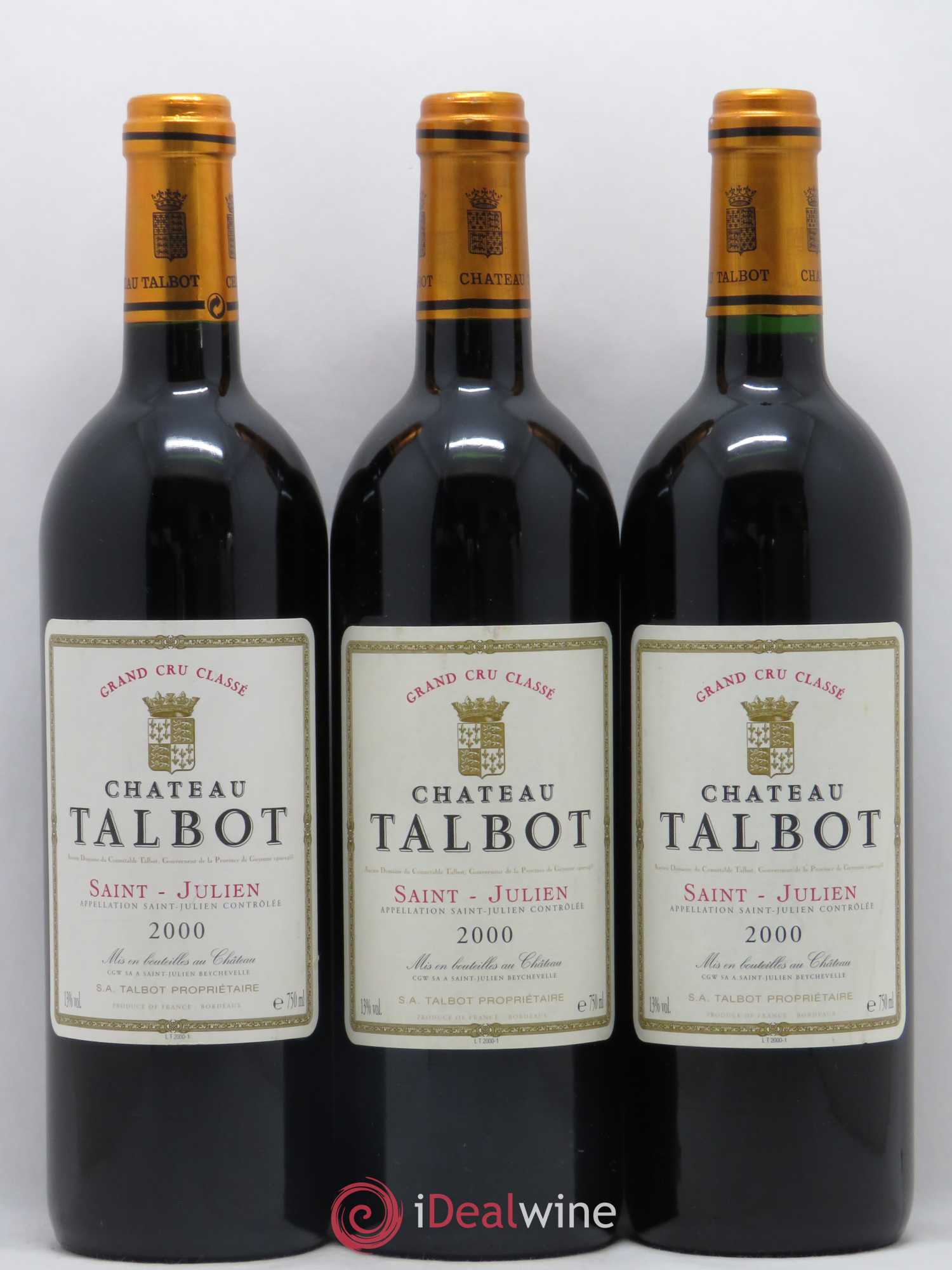 Château Talbot 4ème Grand Cru Classé 2000 - Lot de 6 bouteilles - 1