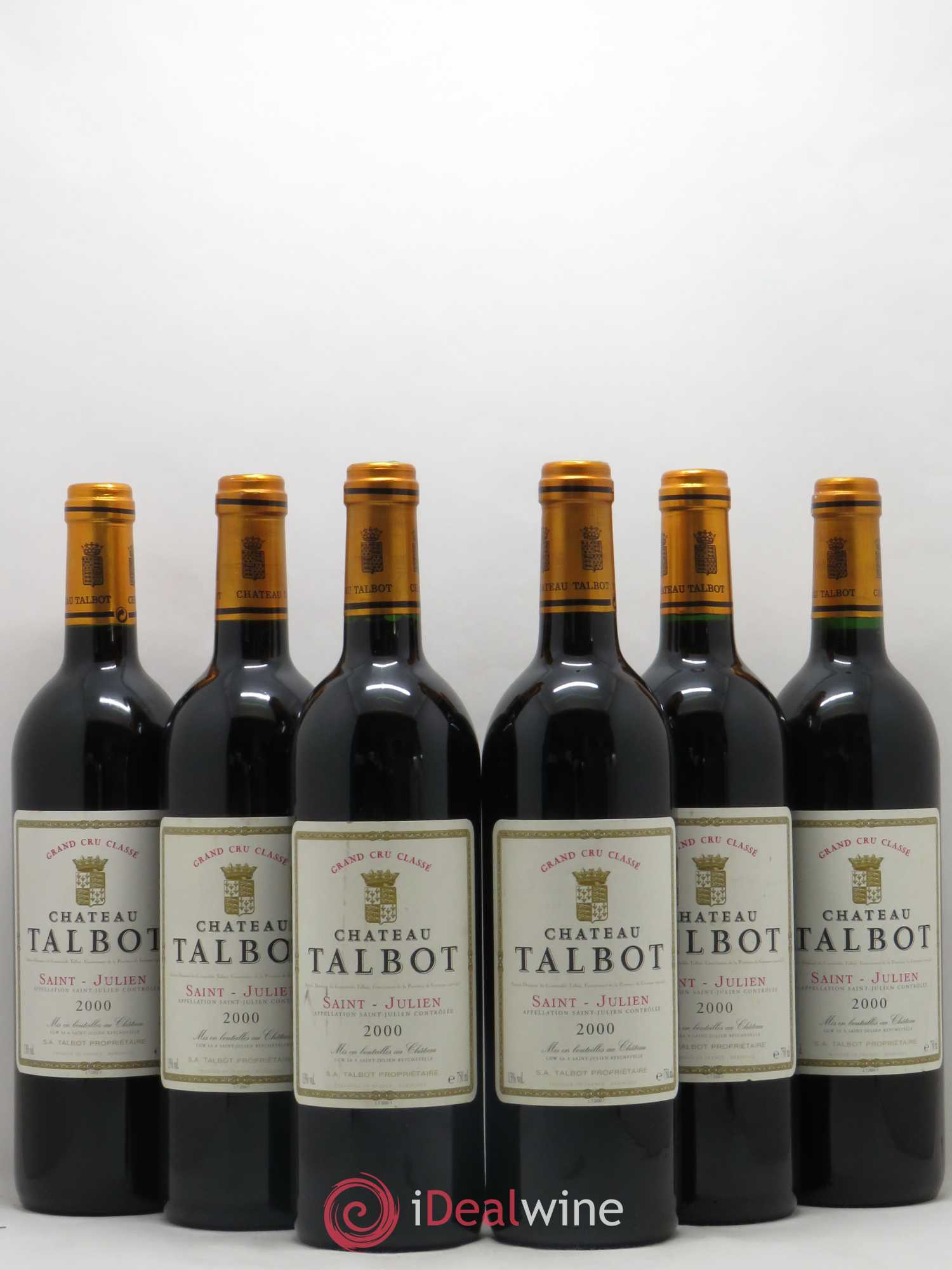 Château Talbot 4ème Grand Cru Classé 2000 - Lot de 6 bouteilles - 0
