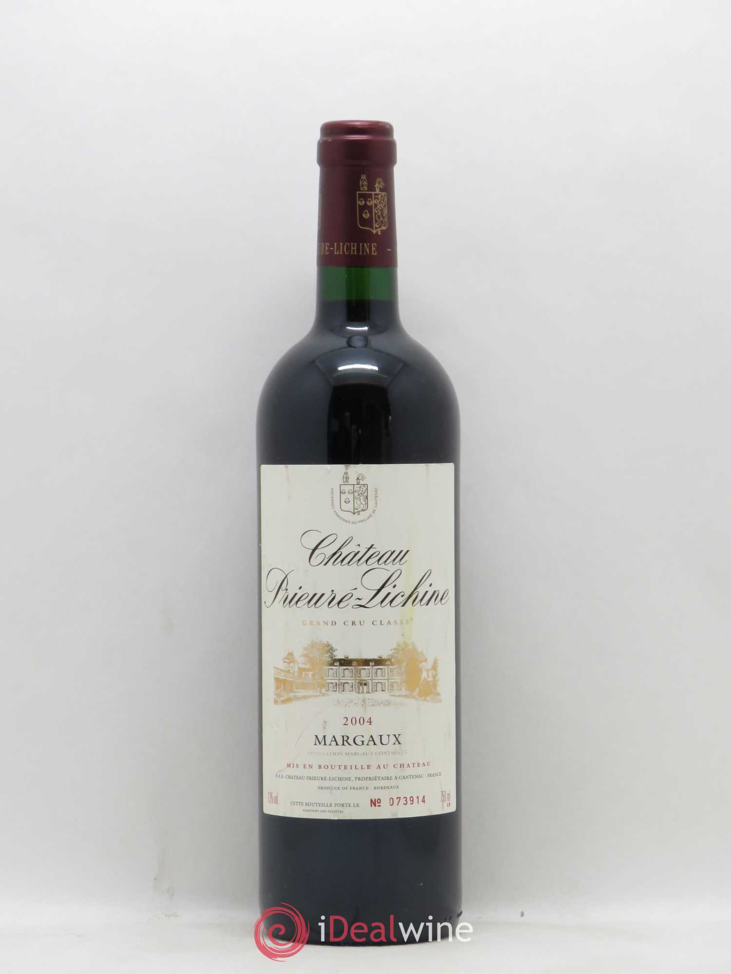 Château Prieuré Lichine 4ème Grand Cru Classé 2004 - Lot de 1 bouteille - 0