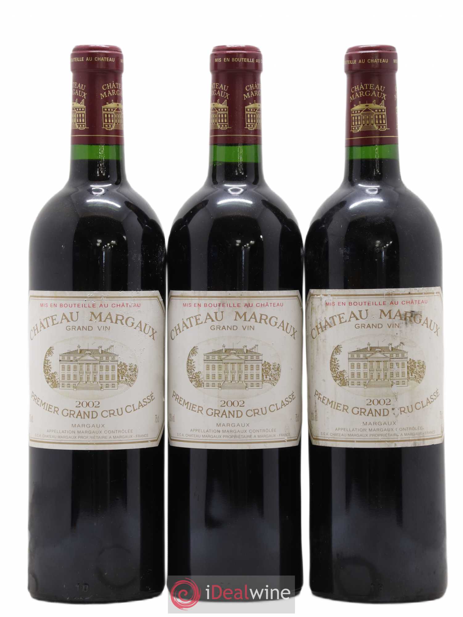 Château Margaux 1er Grand Cru Classé 2002 - Lot de 3 bouteilles - 0