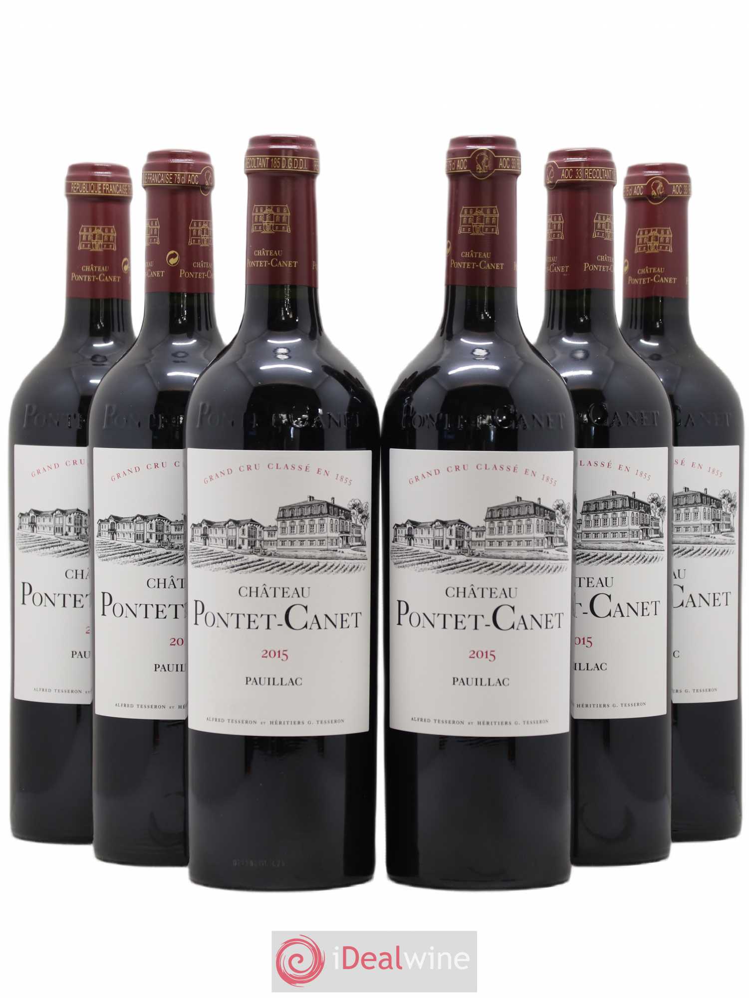 Château Pontet Canet 5ème Grand Cru Classé 2015 - Lot de 6 bouteilles - 0
