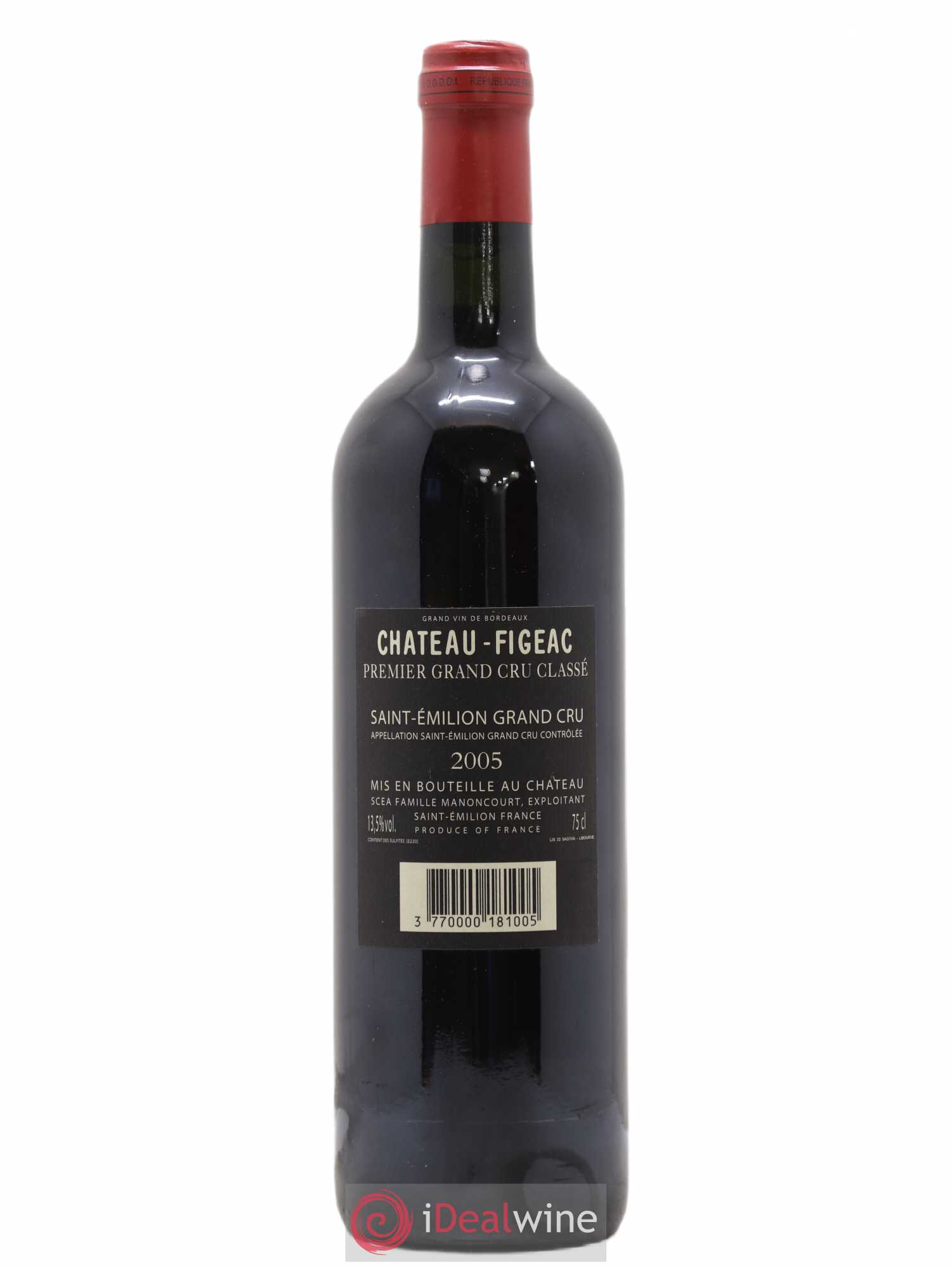 Château Figeac 1er Grand Cru Classé A 2005 - Lot de 1 bouteille - 1