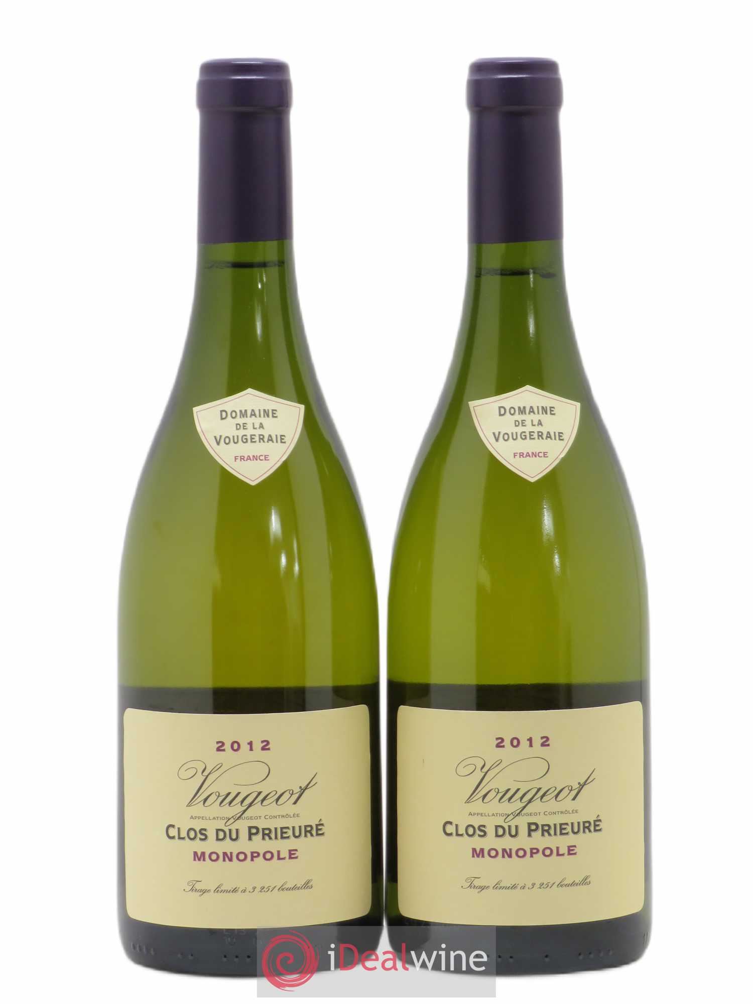 Vougeot Clos du Prieuré Domaine de La Vougeraie 2012 - Posten von 2 Flaschen - 0
