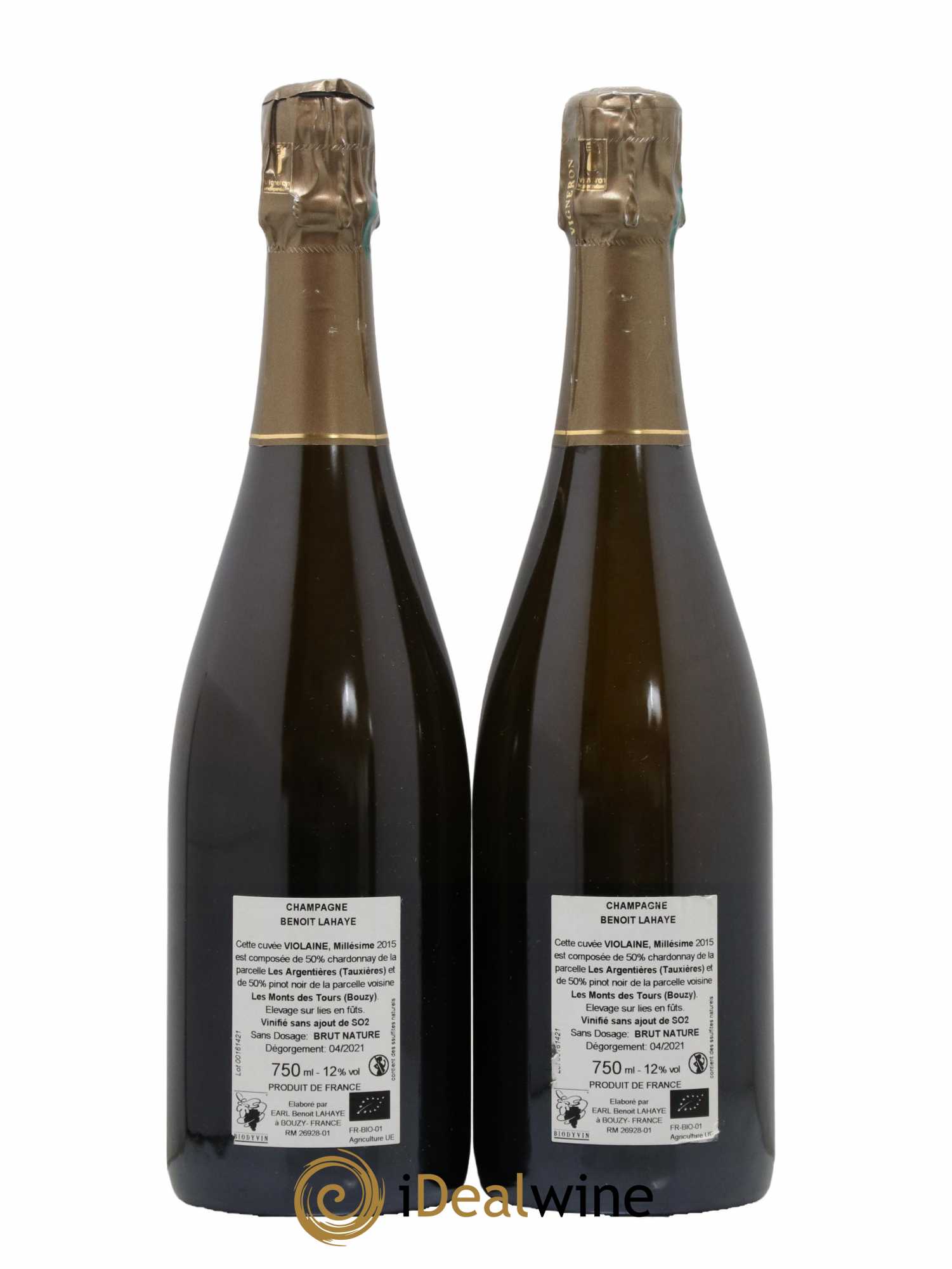 Violaine Brut Nature Benoit Lahaye 2015 - Lot de 2 bouteilles - 1
