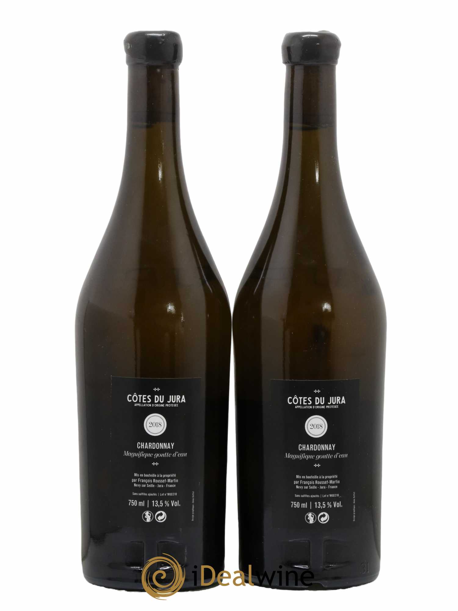 Côtes du Jura Magnifique goutte d'eau François Rousset-Martin  2018 - Lot of 2 bottles - 1