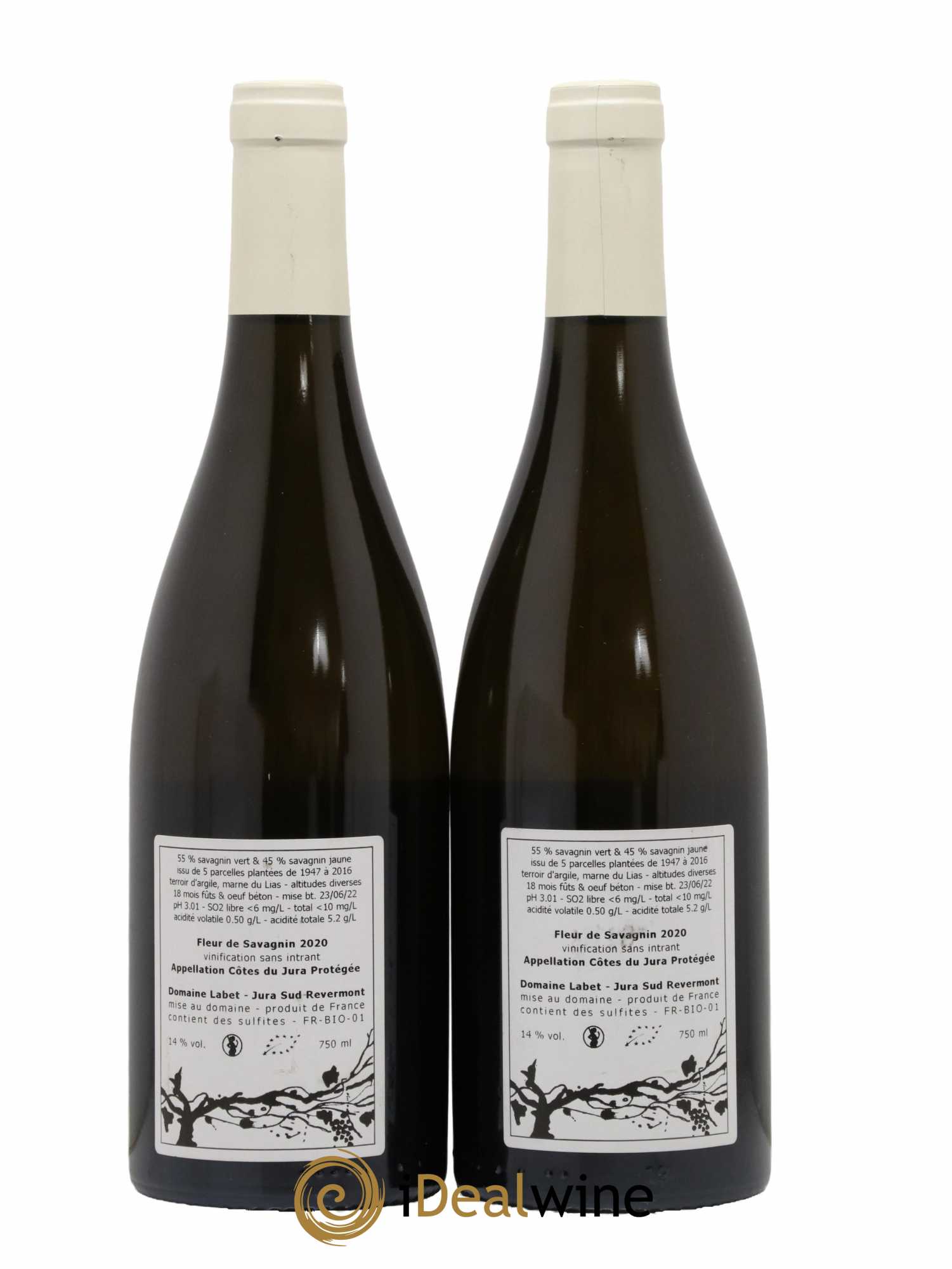 Côtes du Jura Fleur de Savagnin Romain - Julien - Charline Labet 2020 - Lot de 2 bouteilles - 1