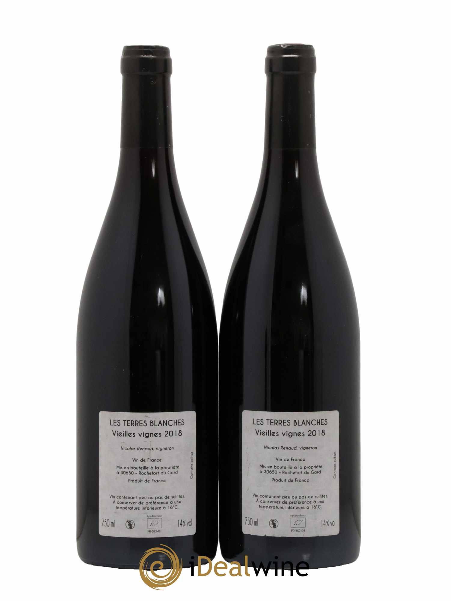 Vin de France Les Terres Blanches Vieilles vignes Clos des Grillons 2018 - Lot de 2 bouteilles - 1