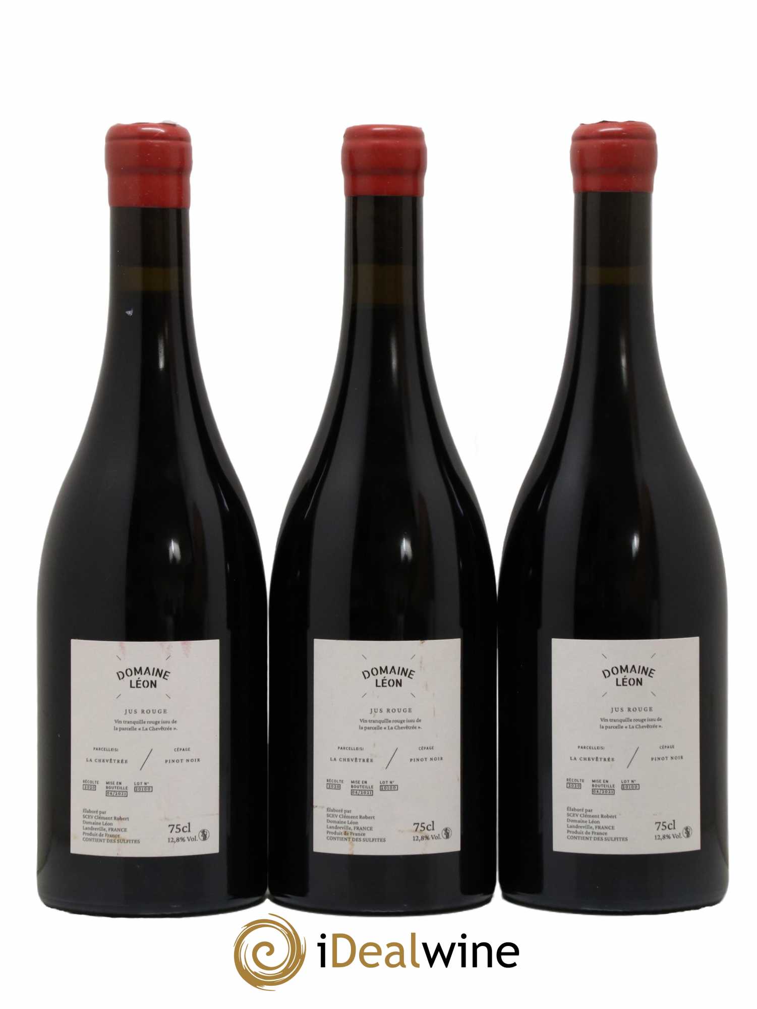 Coteaux Champenois Jus Rouge Pinot Noir Domaine Léon 2020 - Lot of 3 bottles - 1