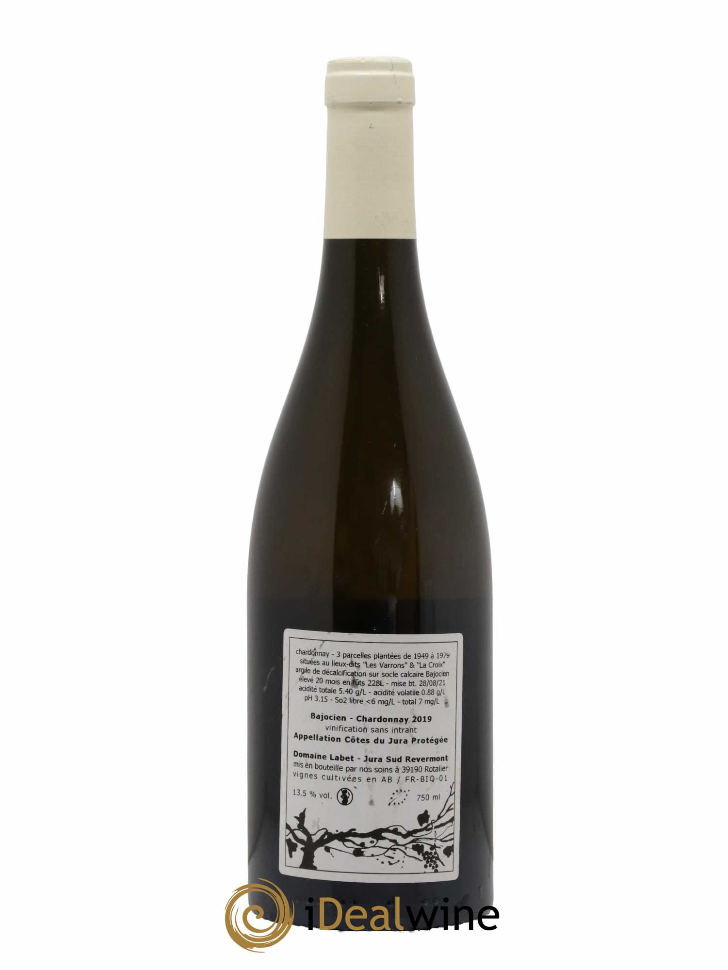 Côtes du Jura Chardonnay Bajocien Romain - Julien  - Charline Labet 2019 - Lot de 1 bouteille - 1