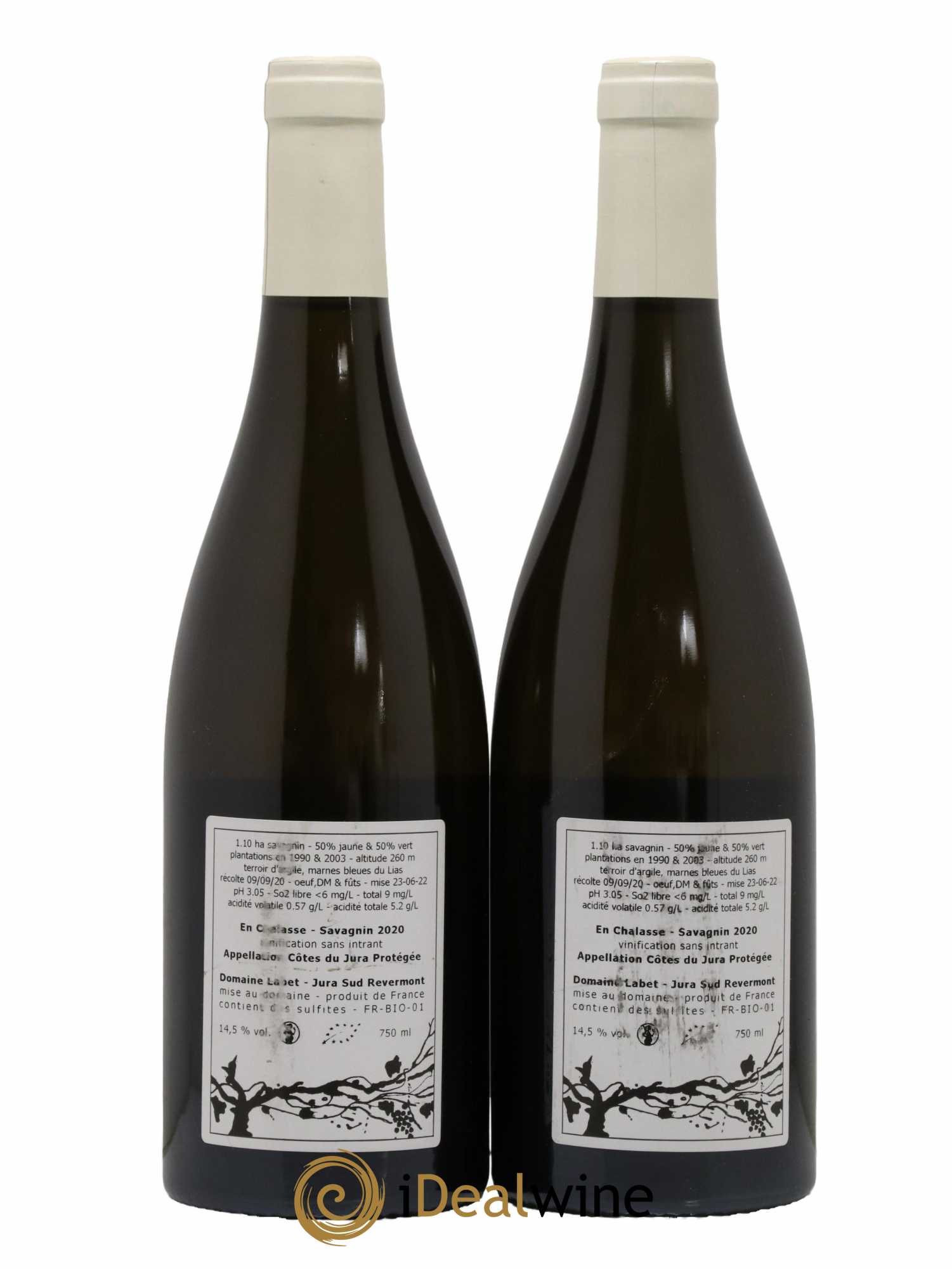 Côtes du Jura Fleur de Savagnin En Chalasse Romain - Julien  - Charline Labet 2020 - Lot de 2 bouteilles - 1