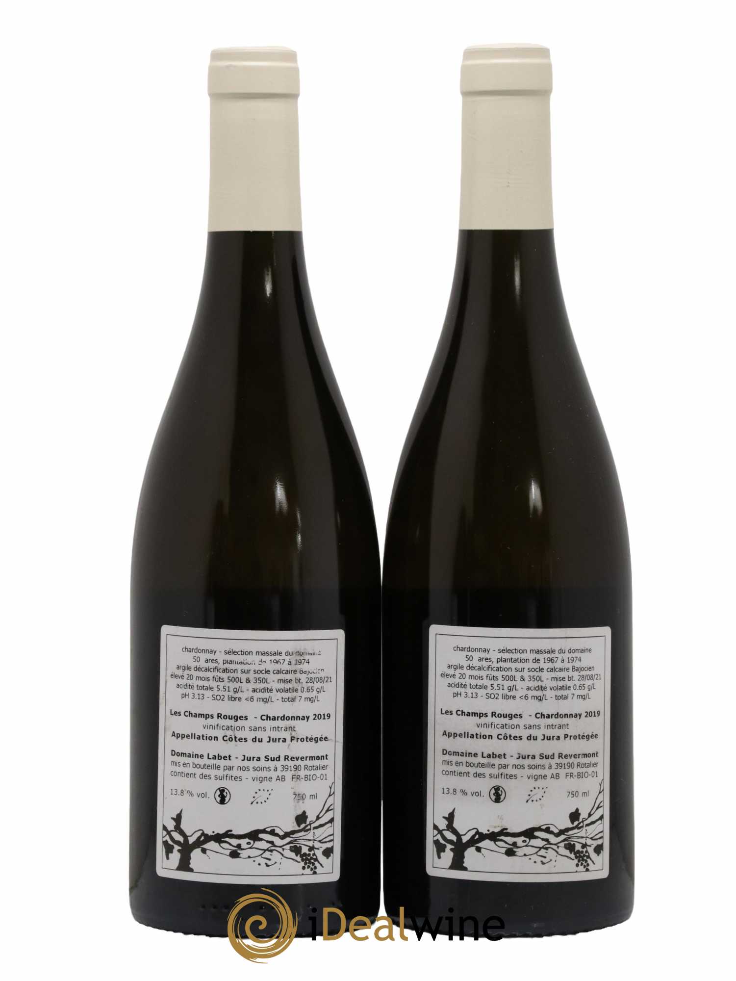 Côtes du Jura Chardonnay Les Champs Rouges Romain - Julien  - Charline Labet 2019 - Lot of 2 bottles - 1