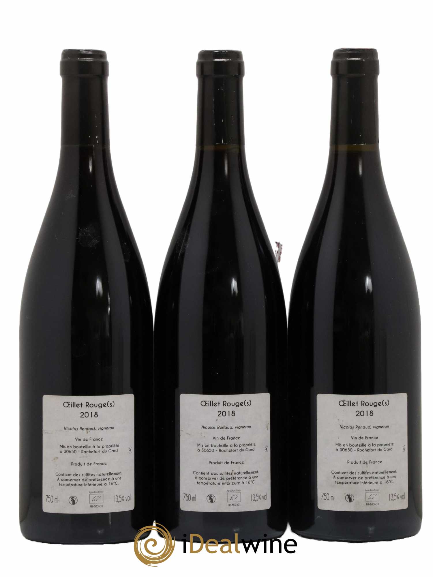 Vin de France Oeillet Rouge(s) Clos des Grillons 2018 - Lot of 3 bottles - 1