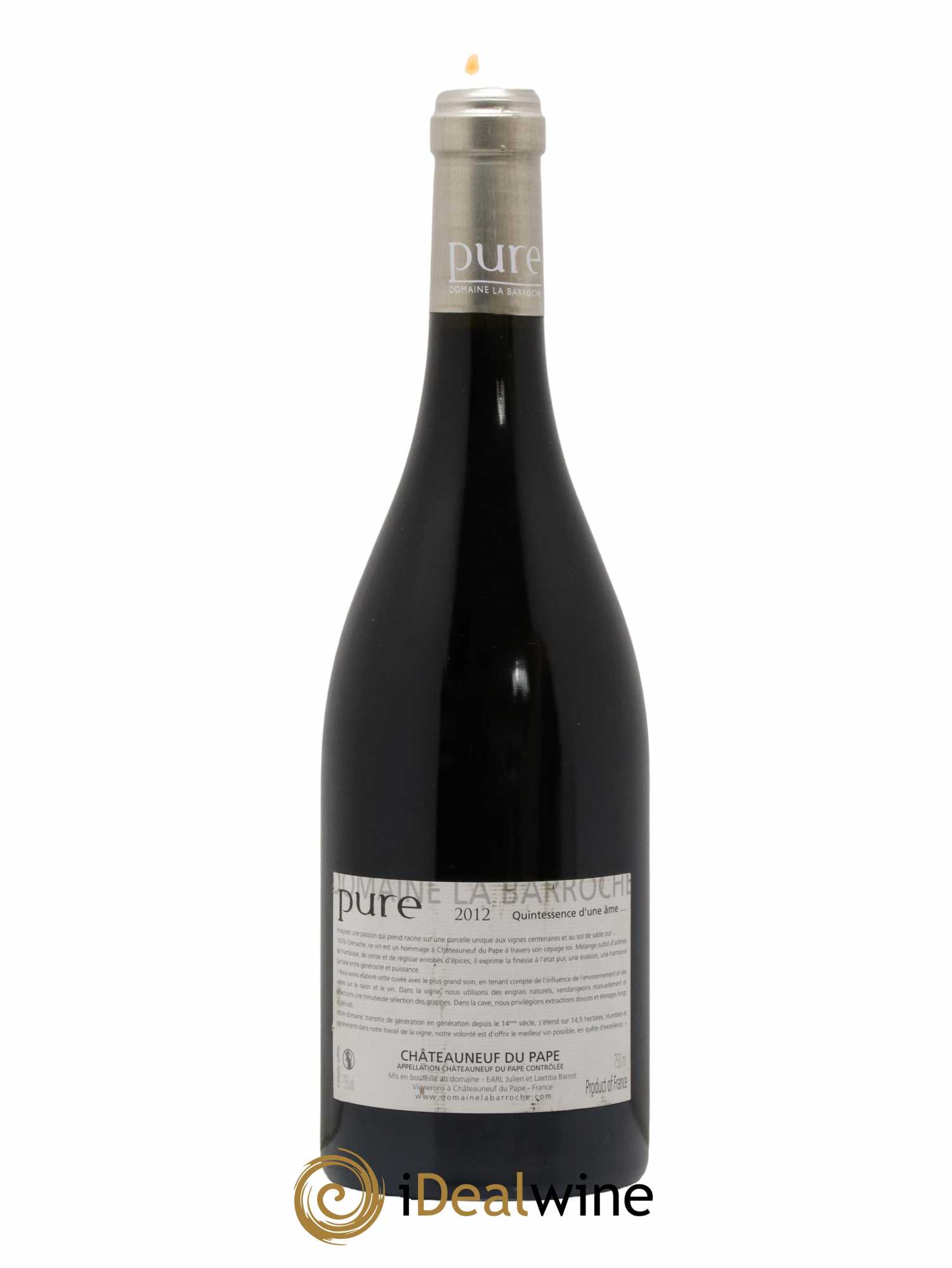 Châteauneuf-du-Pape Cuvée Pure Domaine La Barroche 2012 - Lot of 1 bottle - 1