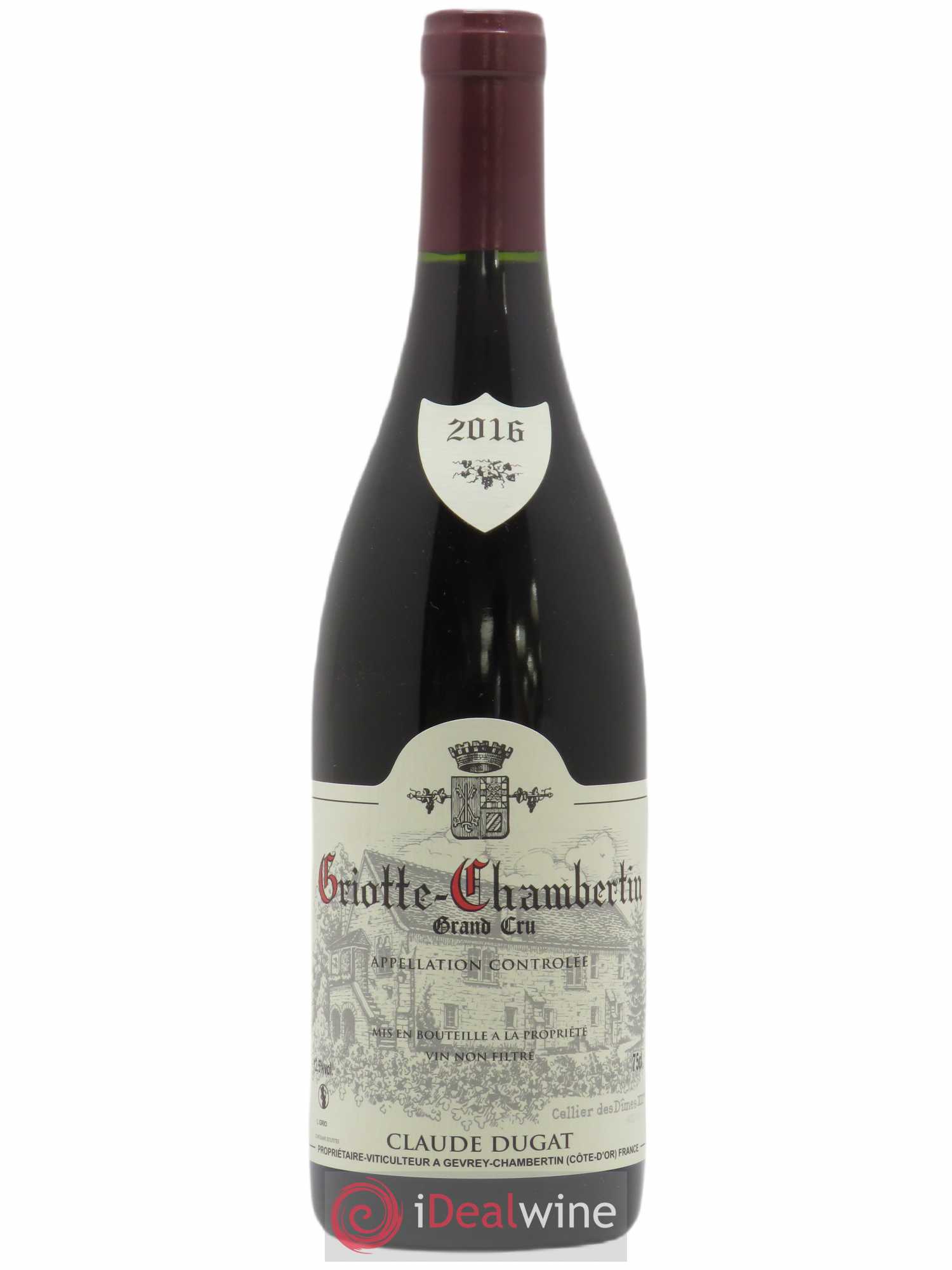 Griotte-Chambertin Grand Cru Claude Dugat 2016 - Lot de 1 bouteille - 0