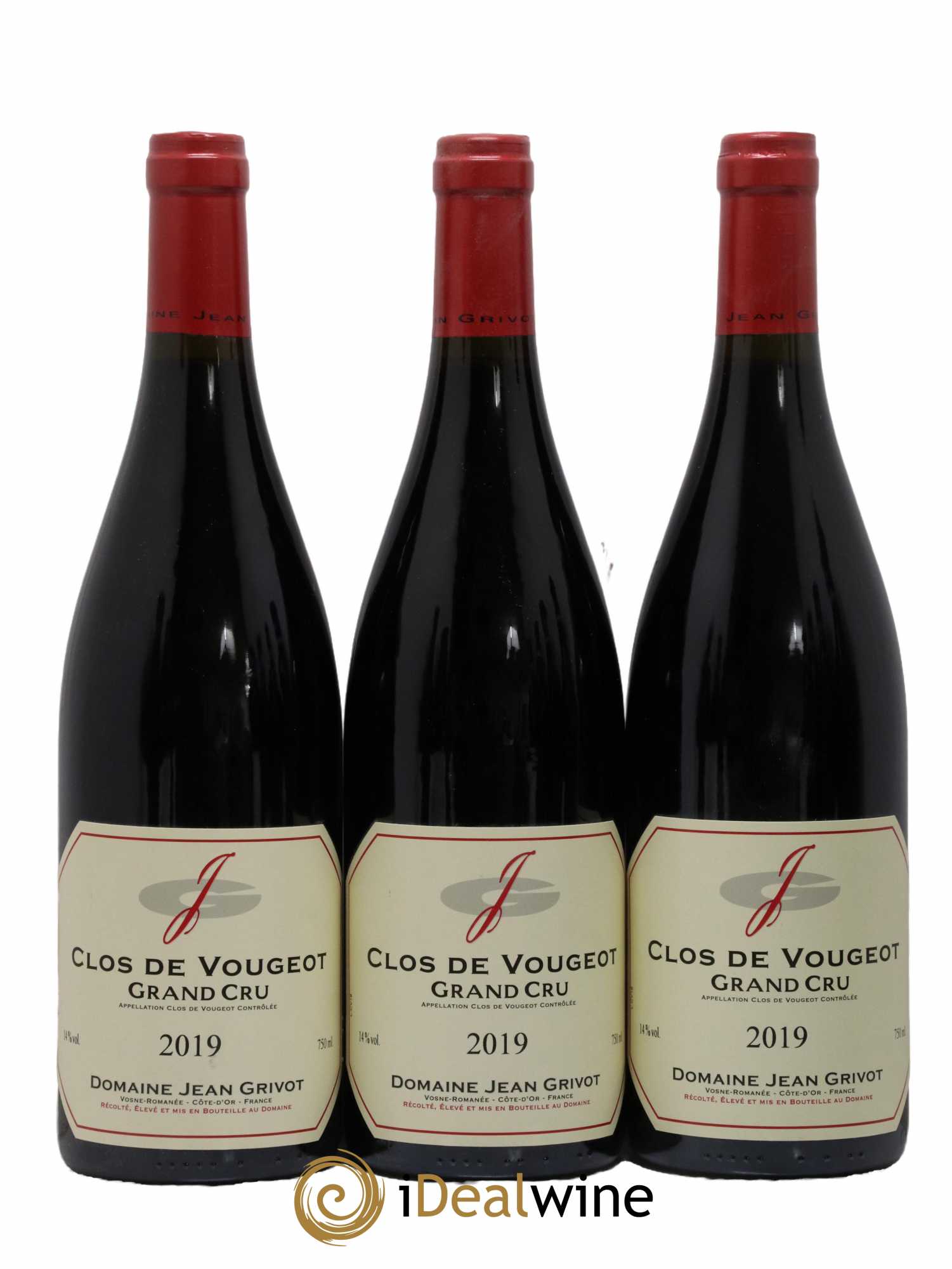 Clos de Vougeot Grand Cru Jean Grivot 2019 - Lot of 3 bottles - 0