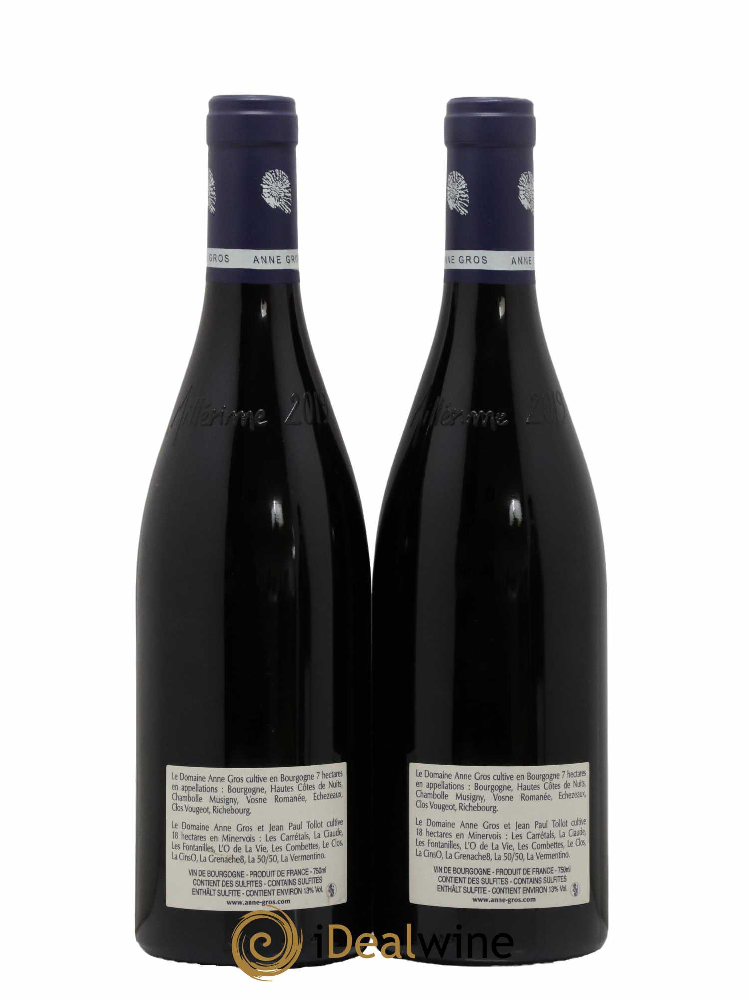 Clos de Vougeot Grand Cru Le Grand Maupertui Anne Gros 2019 - Lot de 2 bouteilles - 1