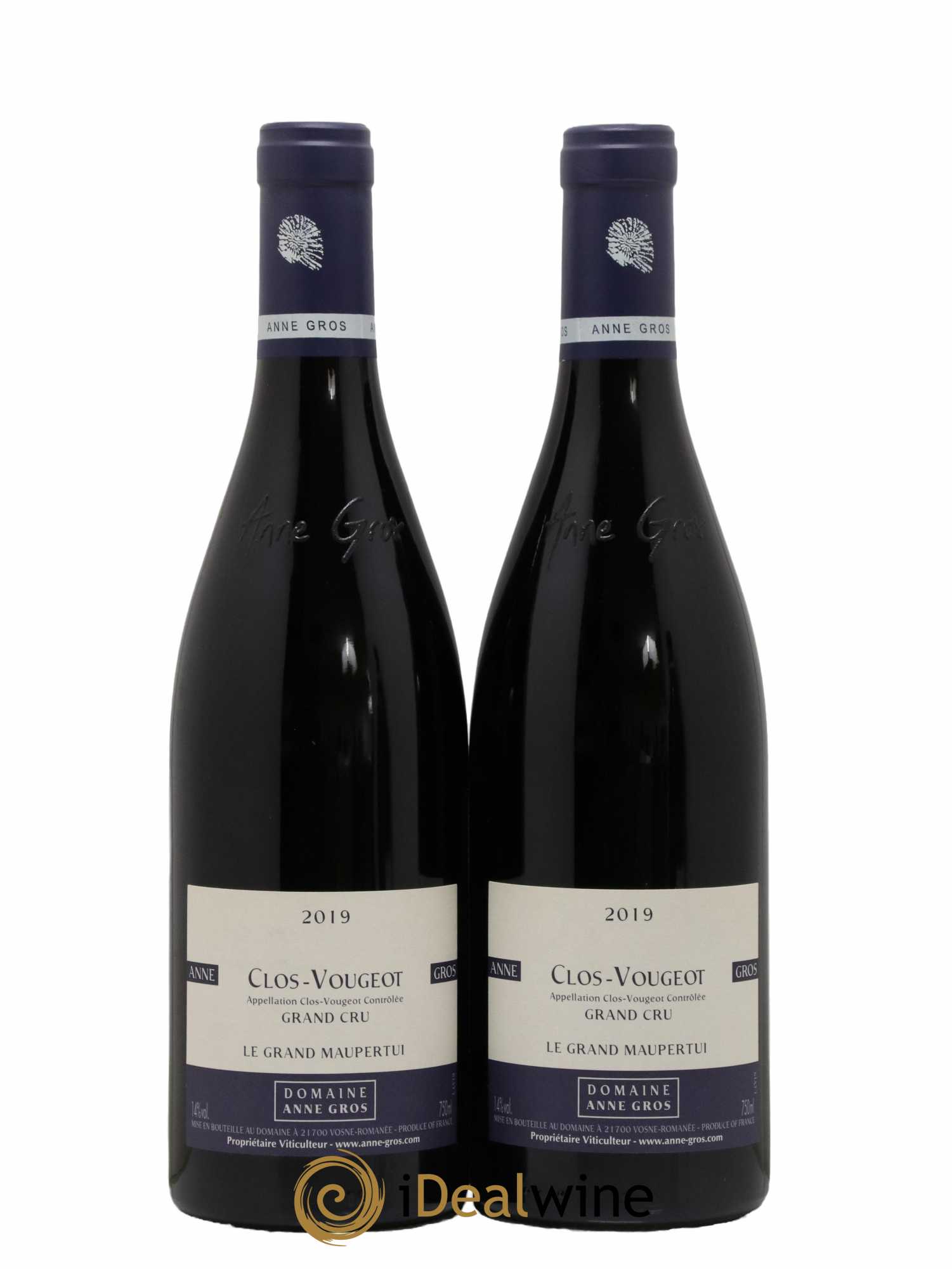 Clos de Vougeot Grand Cru Le Grand Maupertui Anne Gros 2019 - Lot de 2 bouteilles - 0