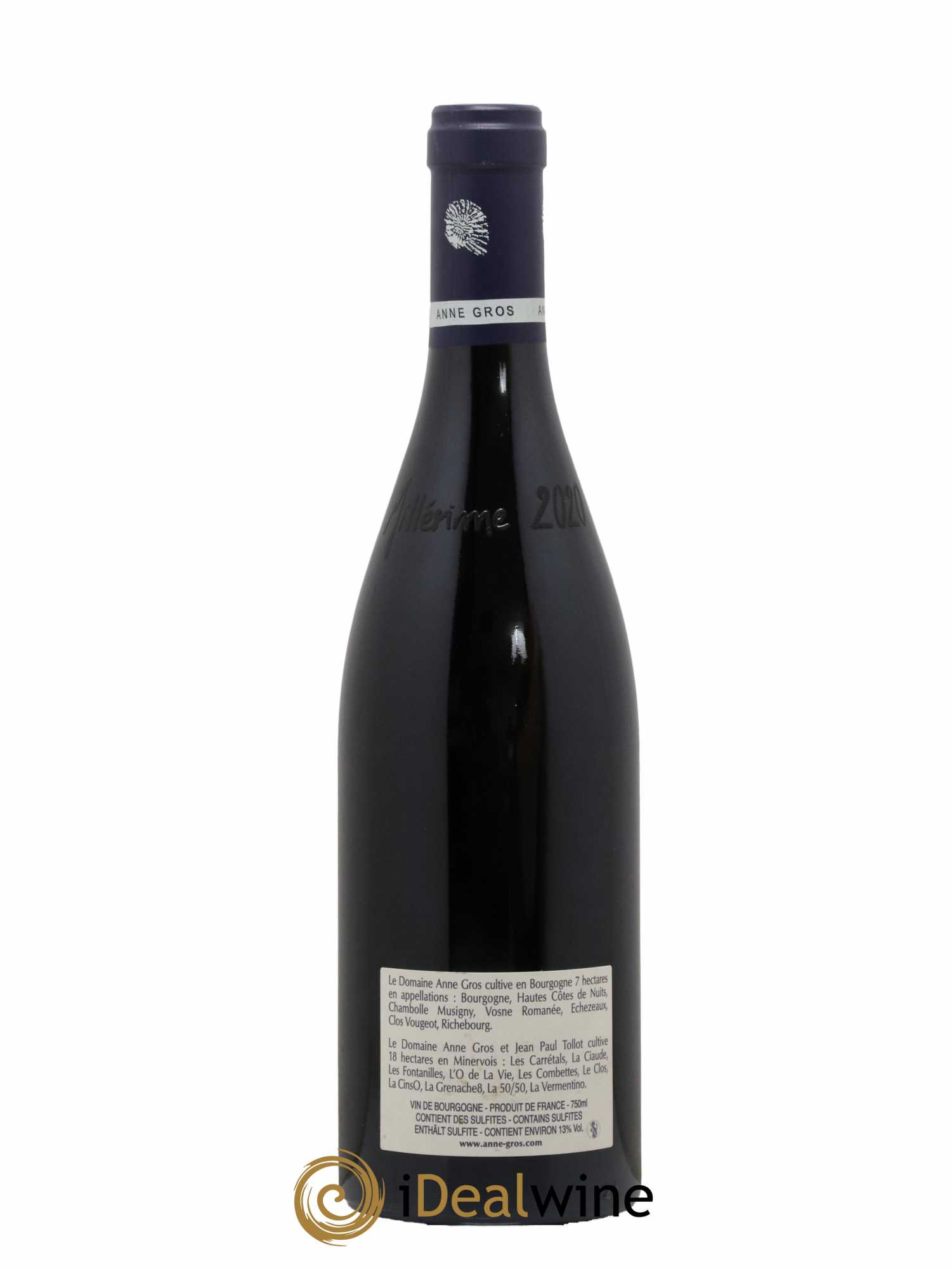 Clos de Vougeot Grand Cru Le Grand Maupertui Anne Gros 2020 - Lot de 1 bouteille - 1