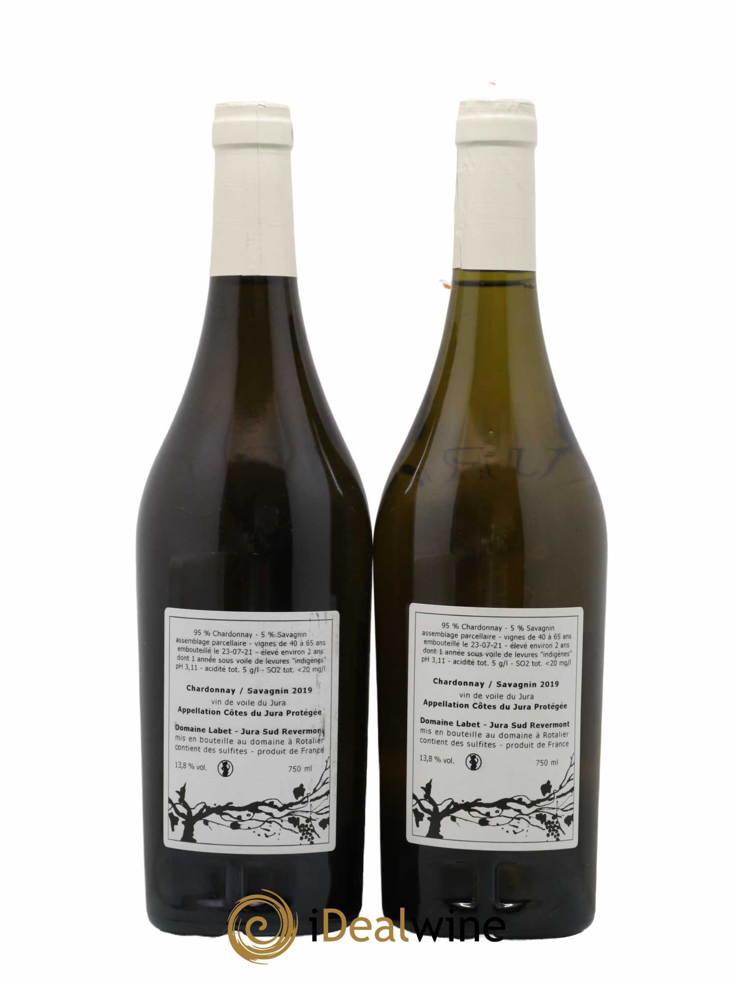 Côtes du Jura Vin de voile Chardonnay du Hasard Romain - Julien - Charline Labet 2019 - Lot de 2 bouteilles - 1