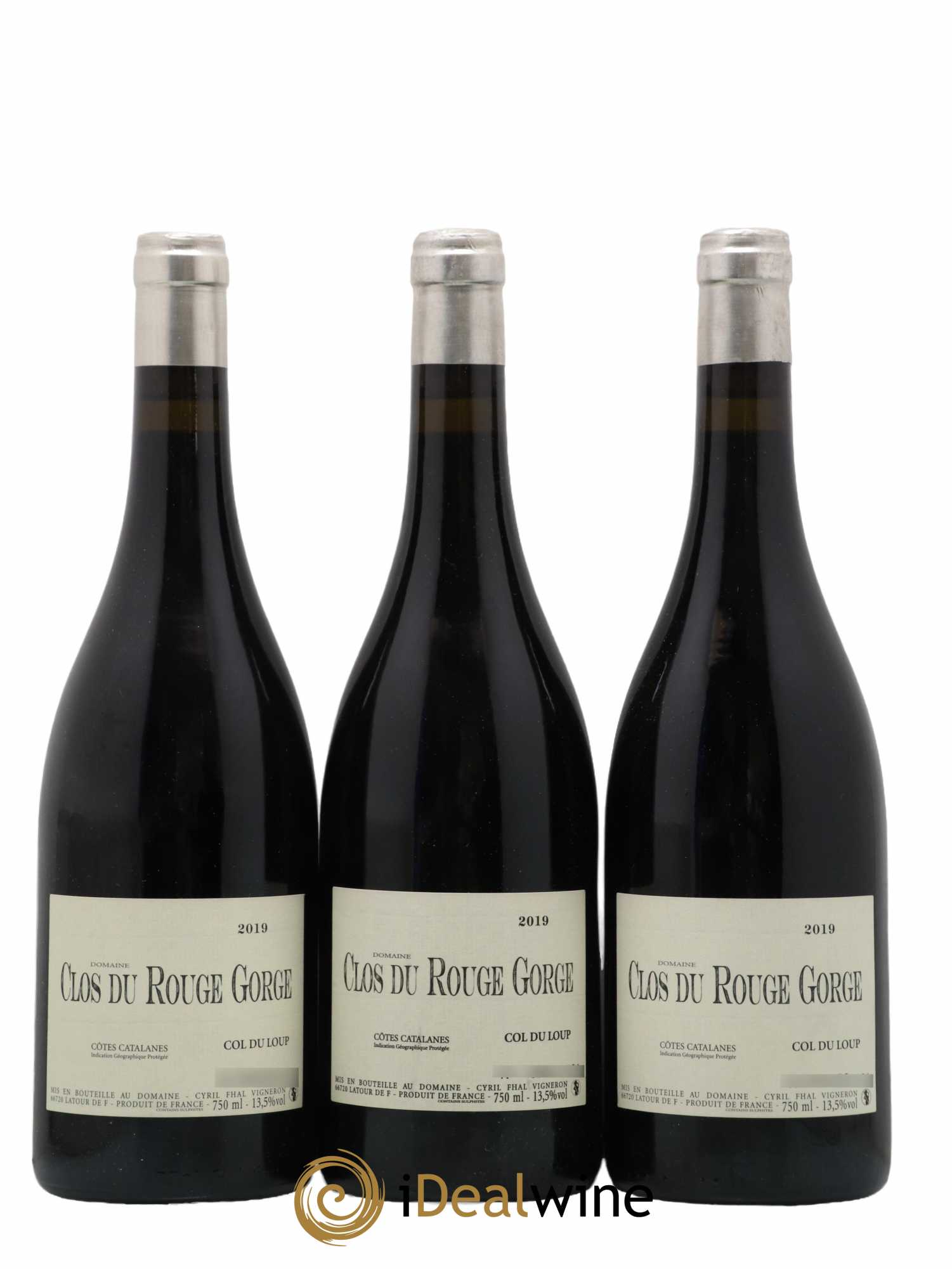 Vin de France Le Col du Loup Clos du Rouge Gorge 2019 - Lot de 3 bouteilles - 0